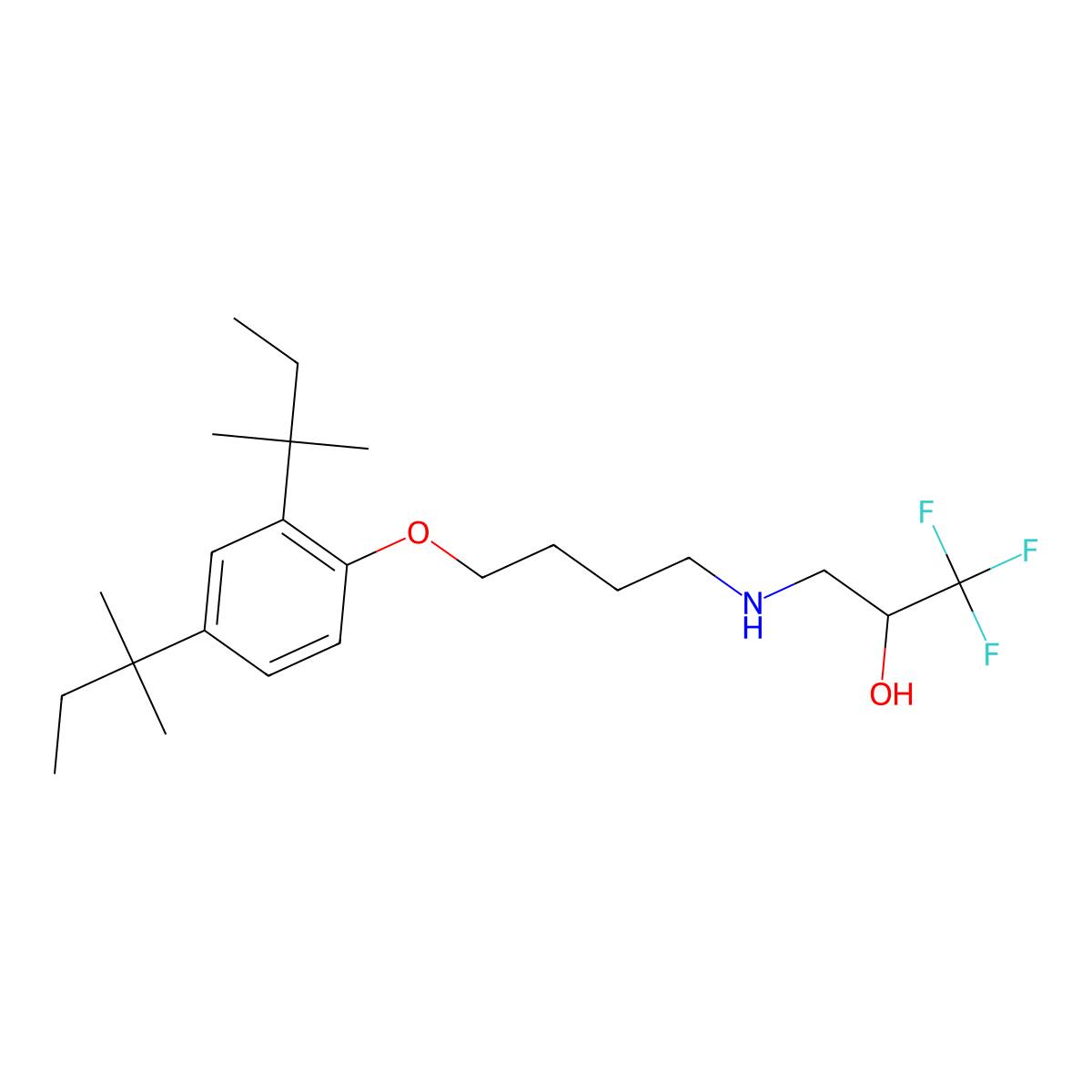 3-({4-[2,4-Di(tert-pentyl)phenoxy]butyl}amino)-1,1,1-trifluoro-2-propanol molecular structure, CAS 477858-41-6
