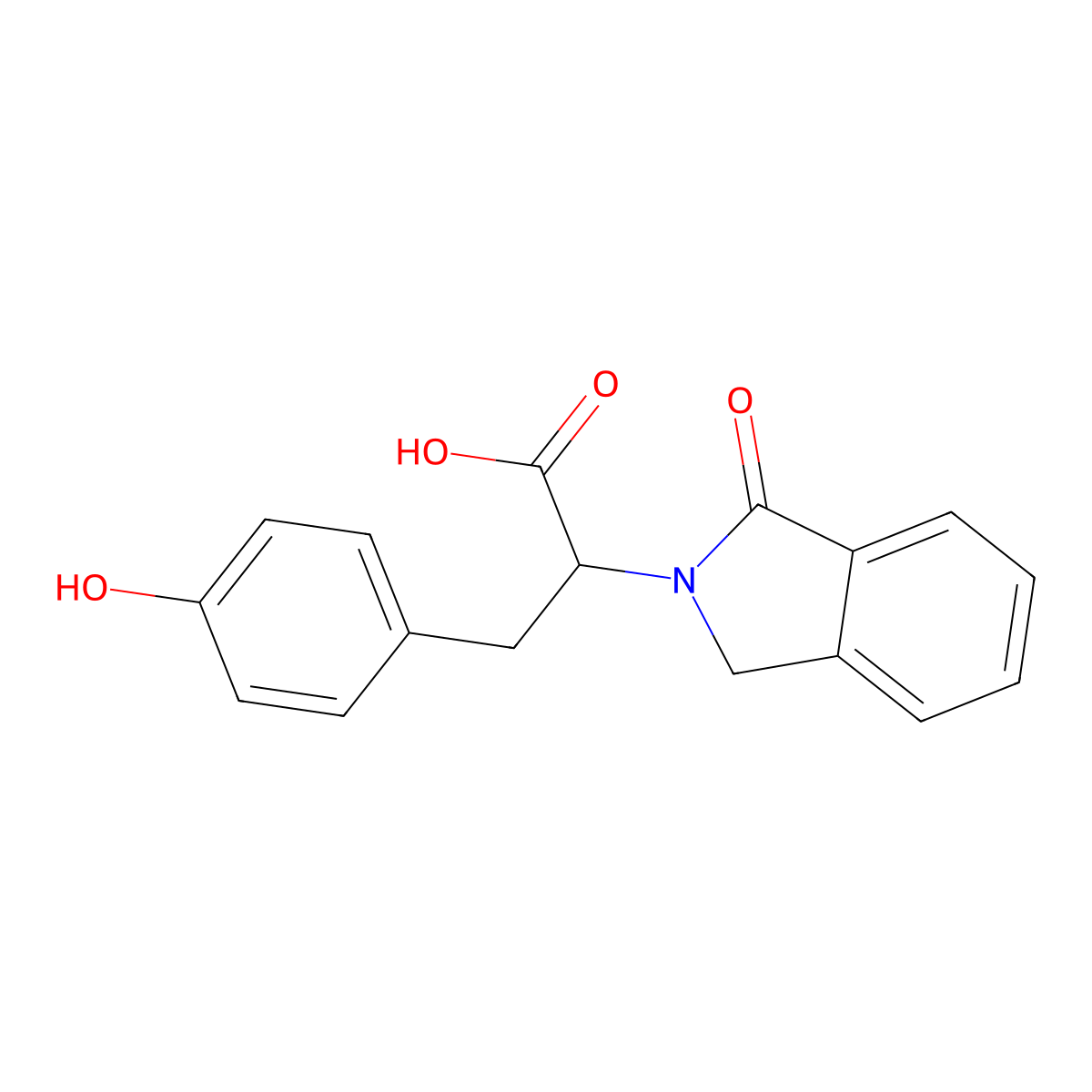 3-(4-hydroxyphenyl)-2-(1-oxo-1,3-dihydro-2H-isoindol-2-yl)propanoic acid molecular structure, CAS 477858-45-0