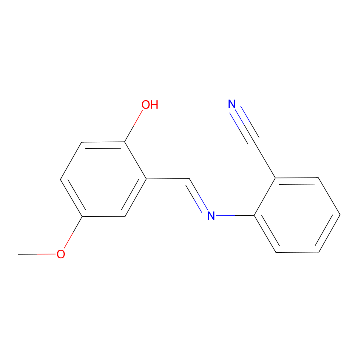 2-{[(E)-(2-hydroxy-5-methoxyphenyl)methylidene]amino}benzenecarbonitrile molecular structure, CAS 477858-46-1