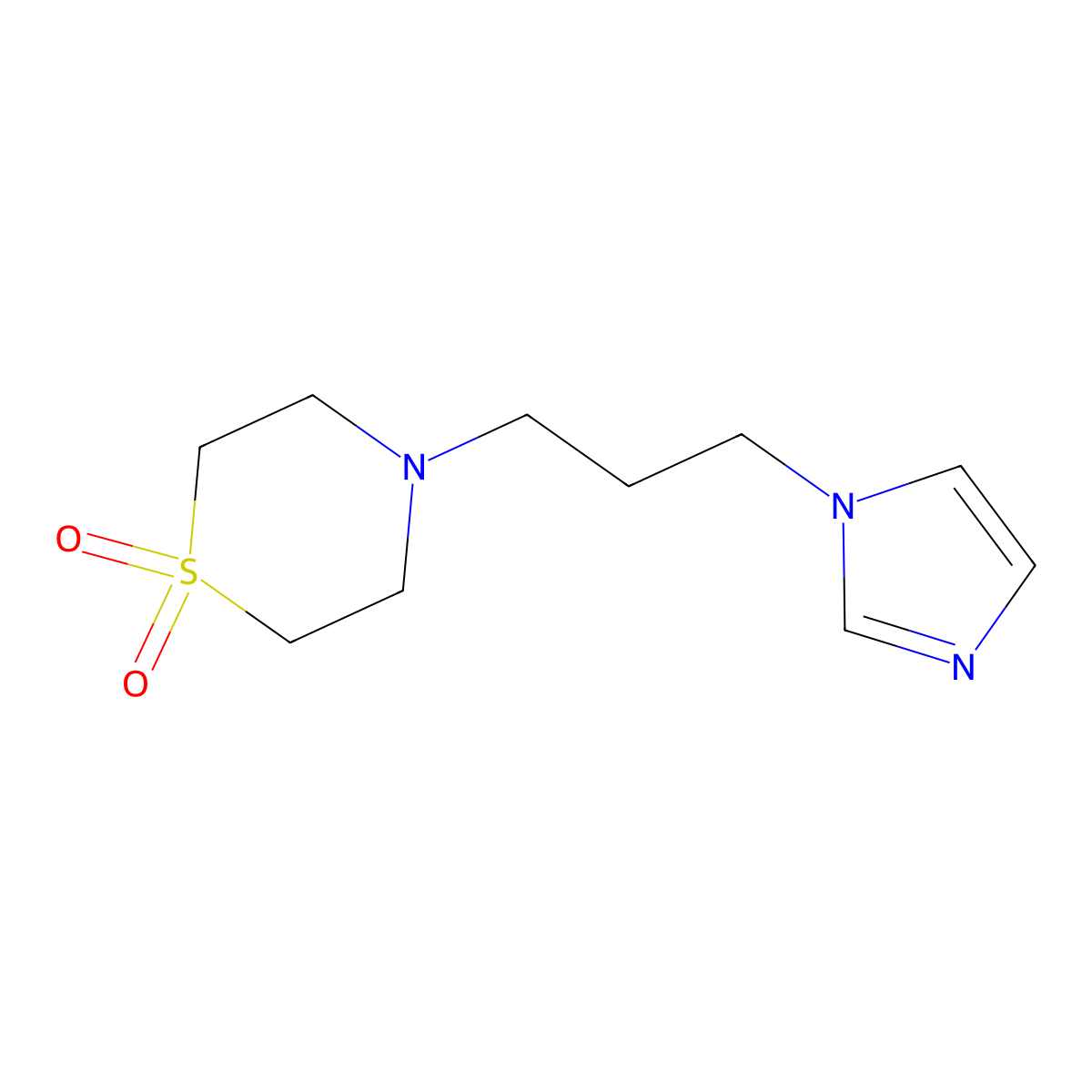 4-(3-Imidazol-1-ylpropyl)-1,4-thiazinane 1,1-dioxide molecular structure, CAS 477858-48-3