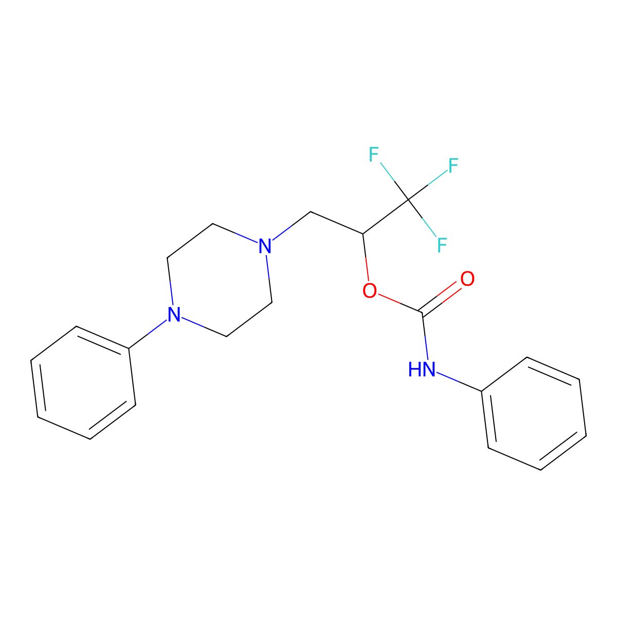 2,2,2-trifluoro-1-[(4-phenylpiperazino)methyl]ethyl N-phenylcarbamate molecular structure, CAS 477858-49-4