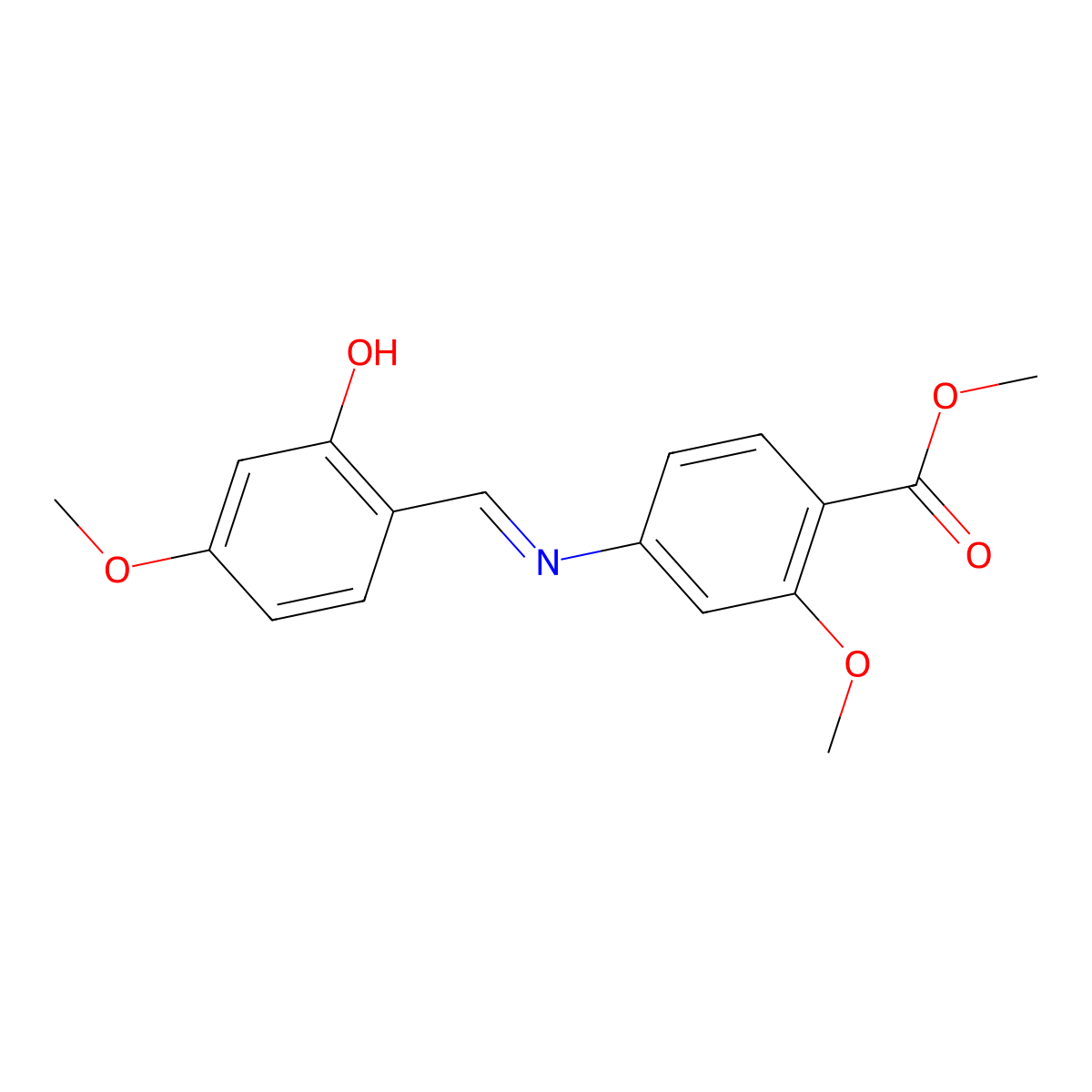 methyl 4-{[(E)-(2-hydroxy-4-methoxyphenyl)methylidene]amino}-2-methoxybenzenecarboxylate molecular structure, CAS 477858-55-2