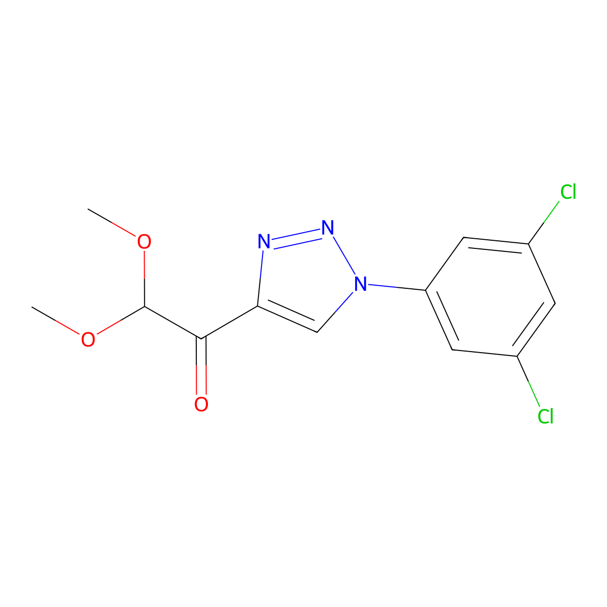 1-[1-(3,5-dichlorophenyl)-1H-1,2,3-triazol-4-yl]-2,2-dimethoxy-1-ethanone molecular structure, CAS 477858-60-9