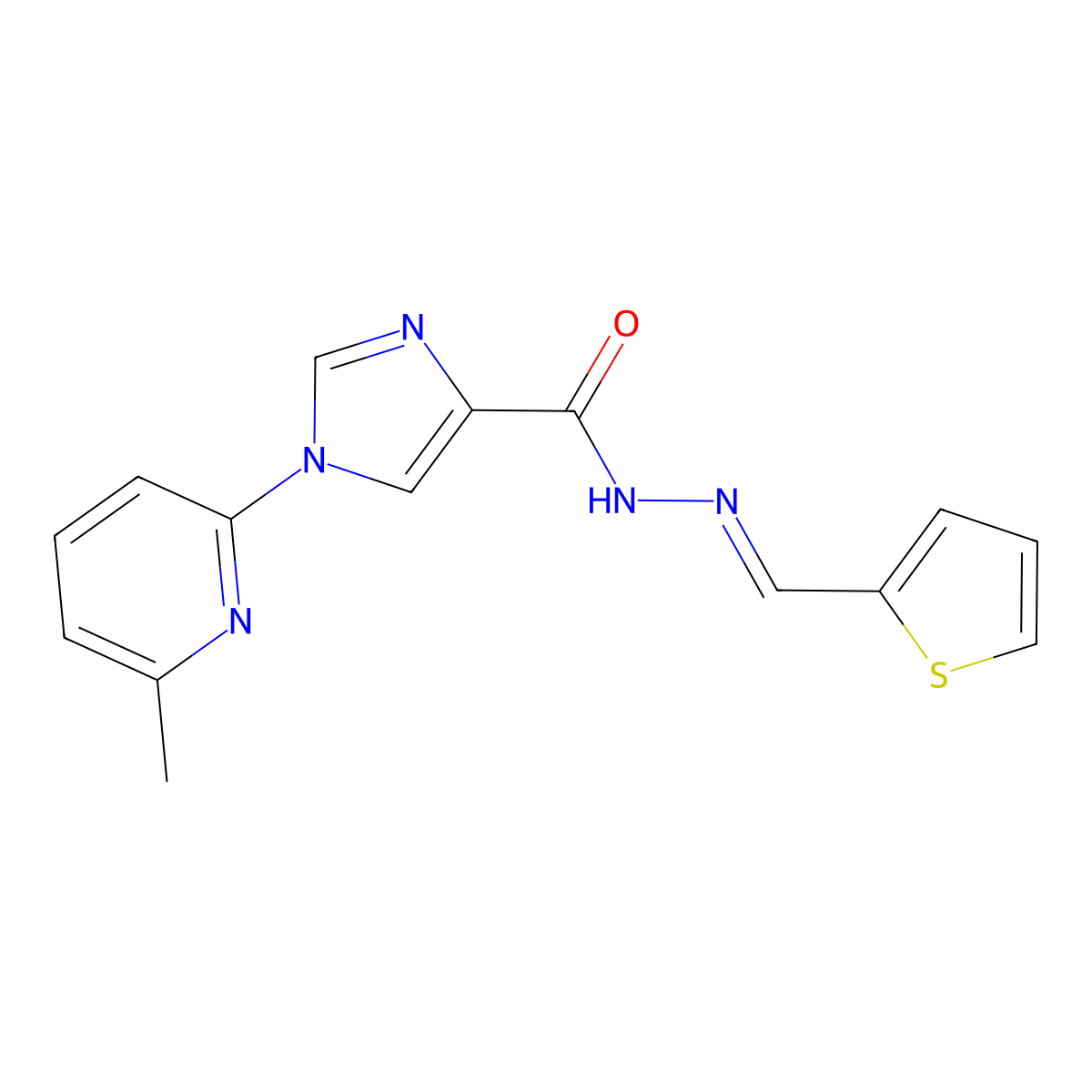 1-(6-methyl-2-pyridinyl)-N'-[(Z)-2-thienylmethylidene]-1H-imidazole-4-carbohydrazide molecular structure, CAS 477858-62-1