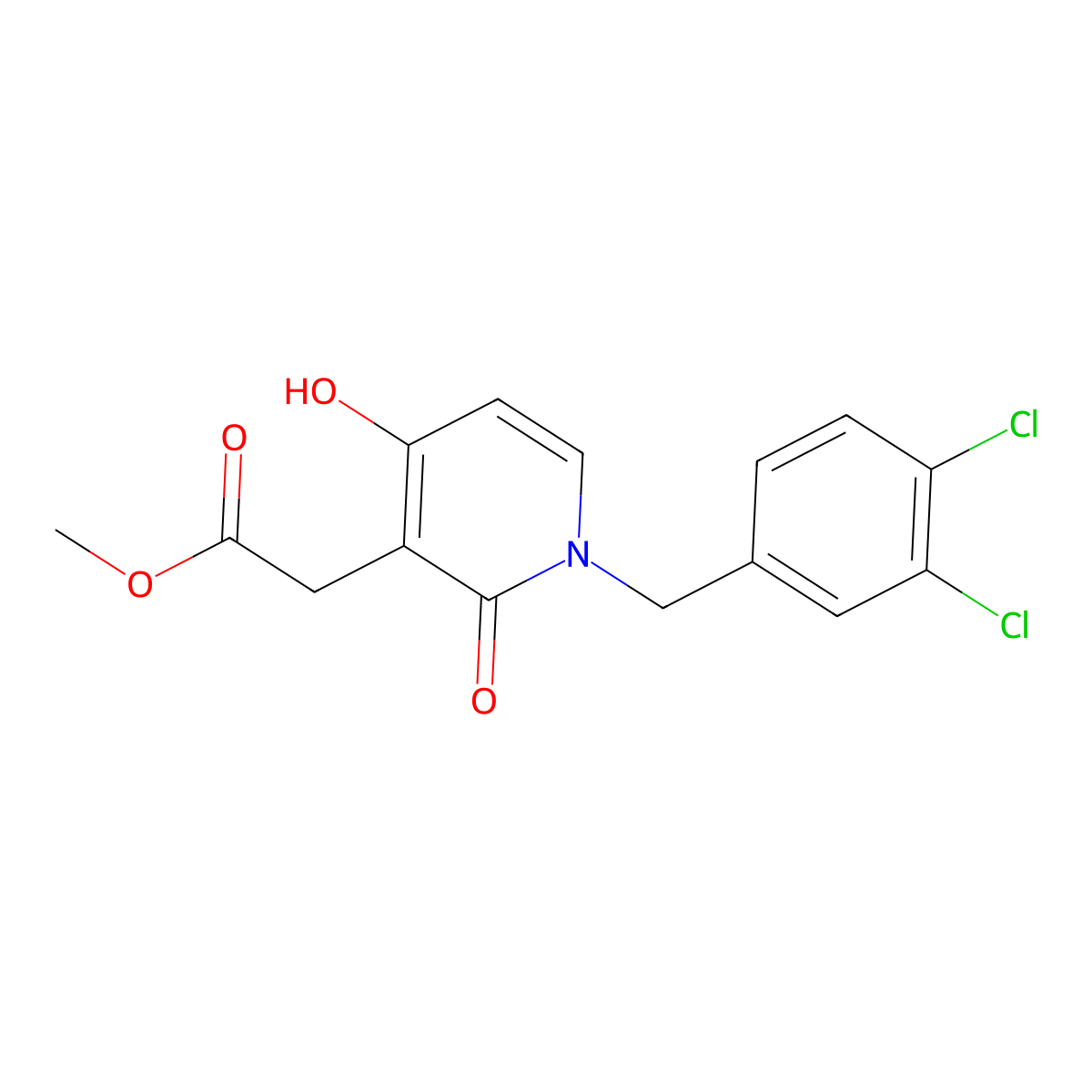 Methyl 2-[1-(3,4-dichlorobenzyl)-4-hydroxy-2-oxo-1,2-dihydro-3-pyridinyl]acetate molecular structure, CAS 477858-65-4