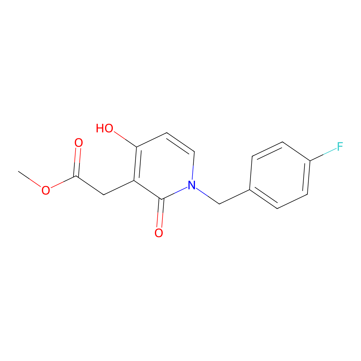 Methyl 2-[1-(4-fluorobenzyl)-4-hydroxy-2-oxo-1,2-dihydro-3-pyridinyl]acetate molecular structure, CAS 477858-74-5