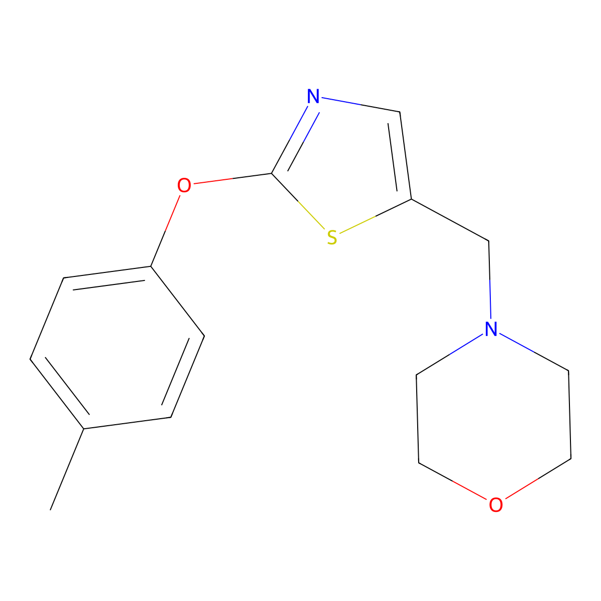 4-{[2-(4-Methylphenoxy)-1,3-thiazol-5-yl]methyl}morpholine molecular structure, CAS 477858-92-7