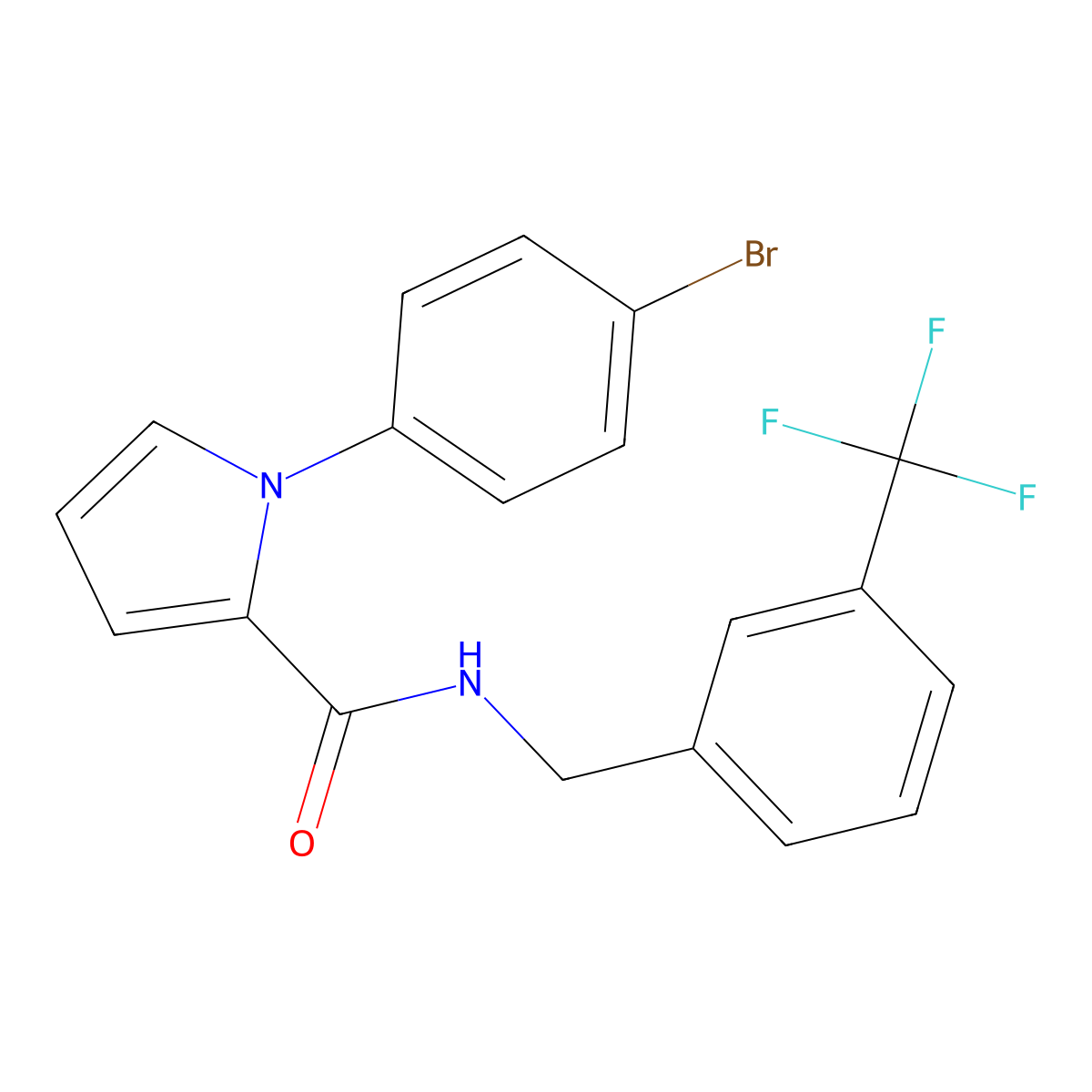 1-(4-bromophenyl)-N-[[3-(trifluoromethyl)phenyl]methyl]pyrrole-2-carboxamide molecular structure, CAS 477858-93-8