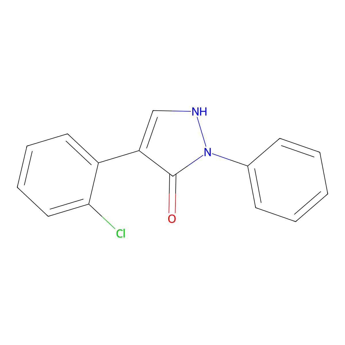 4-(2-chlorophenyl)-2-phenyl-1,2-dihydro-3H-pyrazol-3-one molecular structure, CAS 477858-99-4