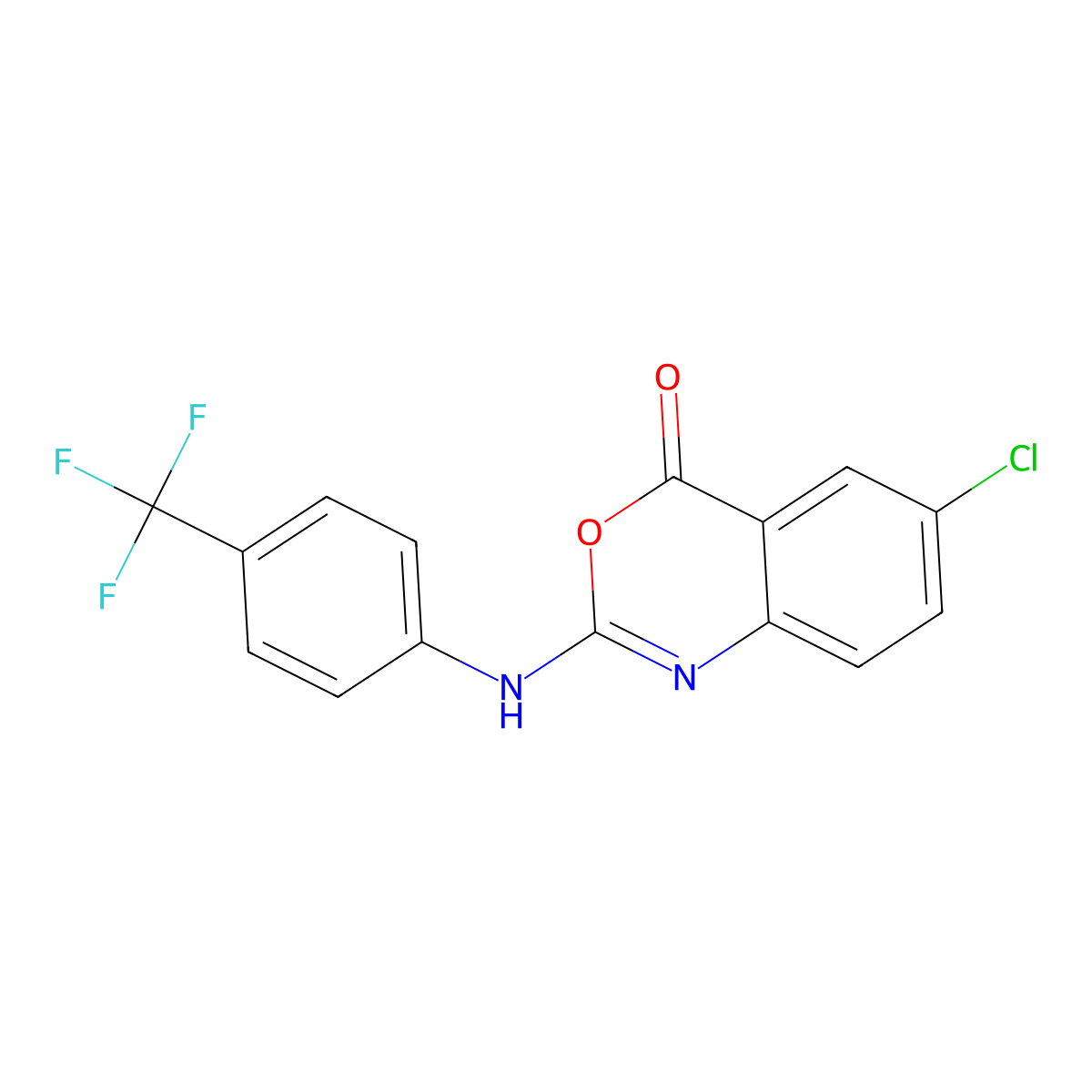 6-chloro-2-[4-(trifluoromethyl)anilino]-4H-3,1-benzoxazin-4-one molecular structure, CAS 477859-08-8