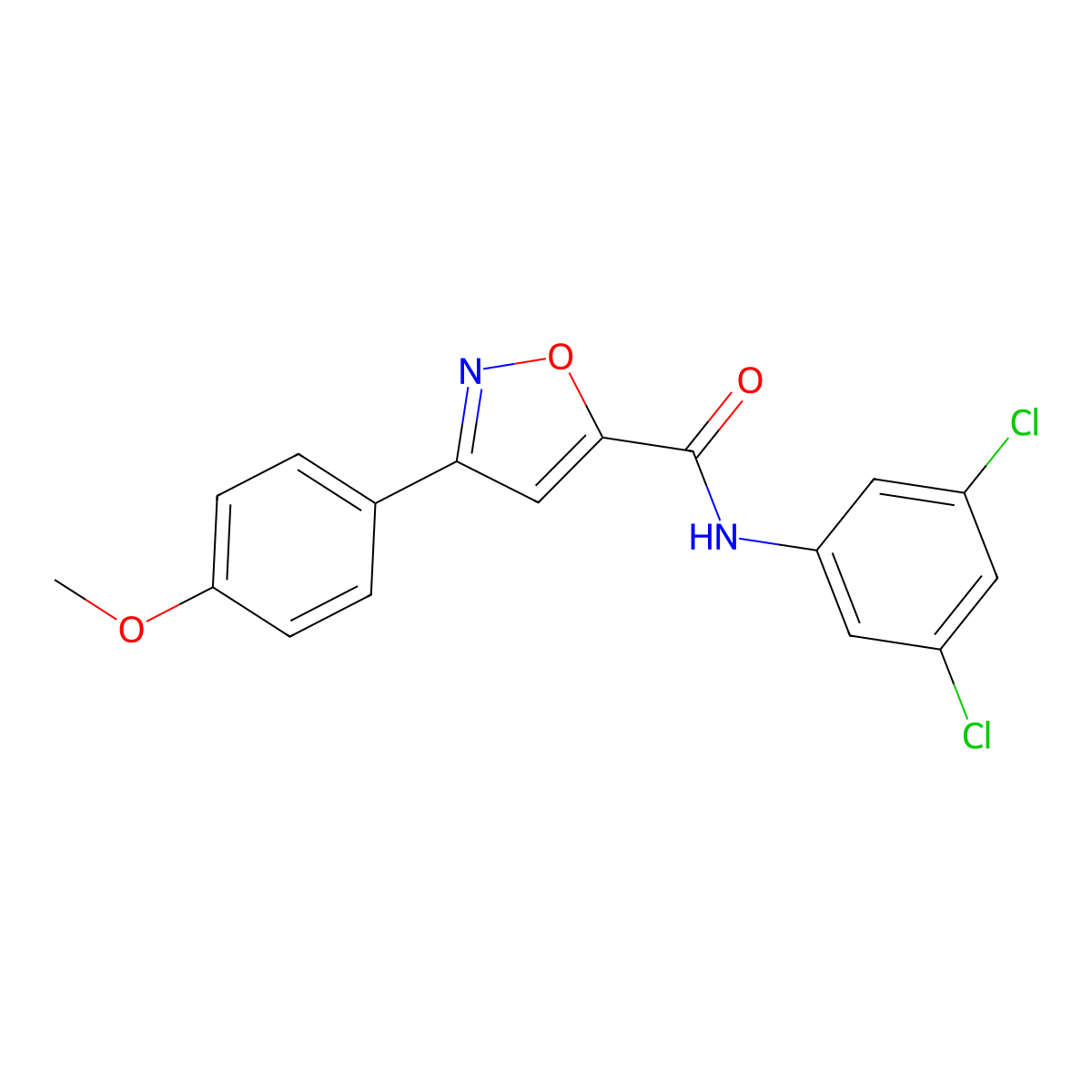 N-(3,5-dichlorophenyl)-3-(4-methoxyphenyl)-1,2-oxazole-5-carboxamide molecular structure, CAS 477859-14-6