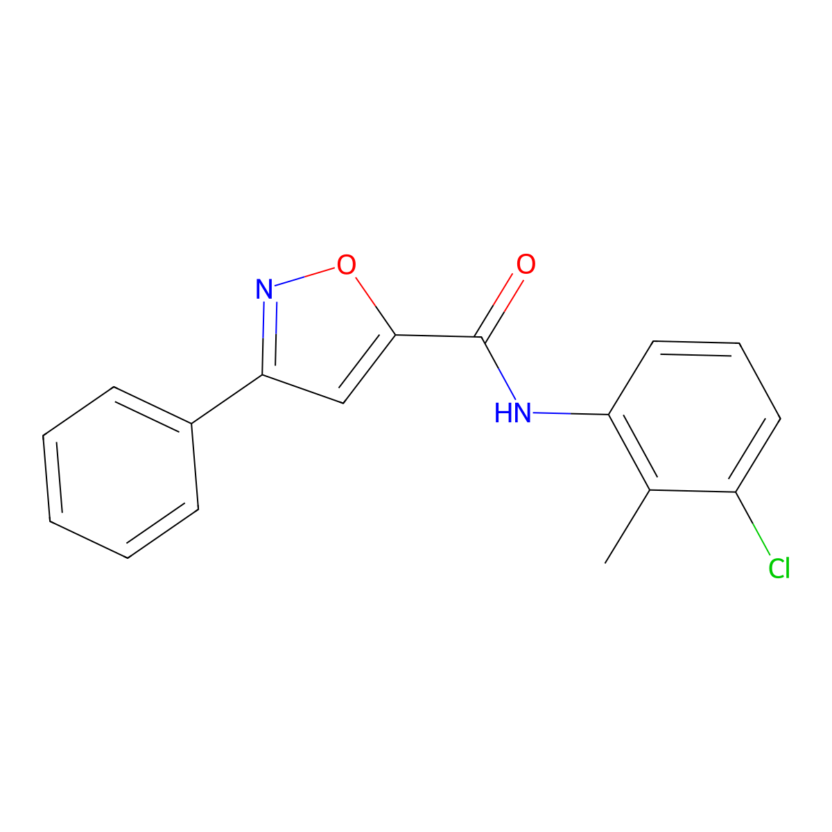 N-(3-chloro-2-methylphenyl)-3-phenyl-1,2-oxazole-5-carboxamide molecular structure, CAS 477859-17-9