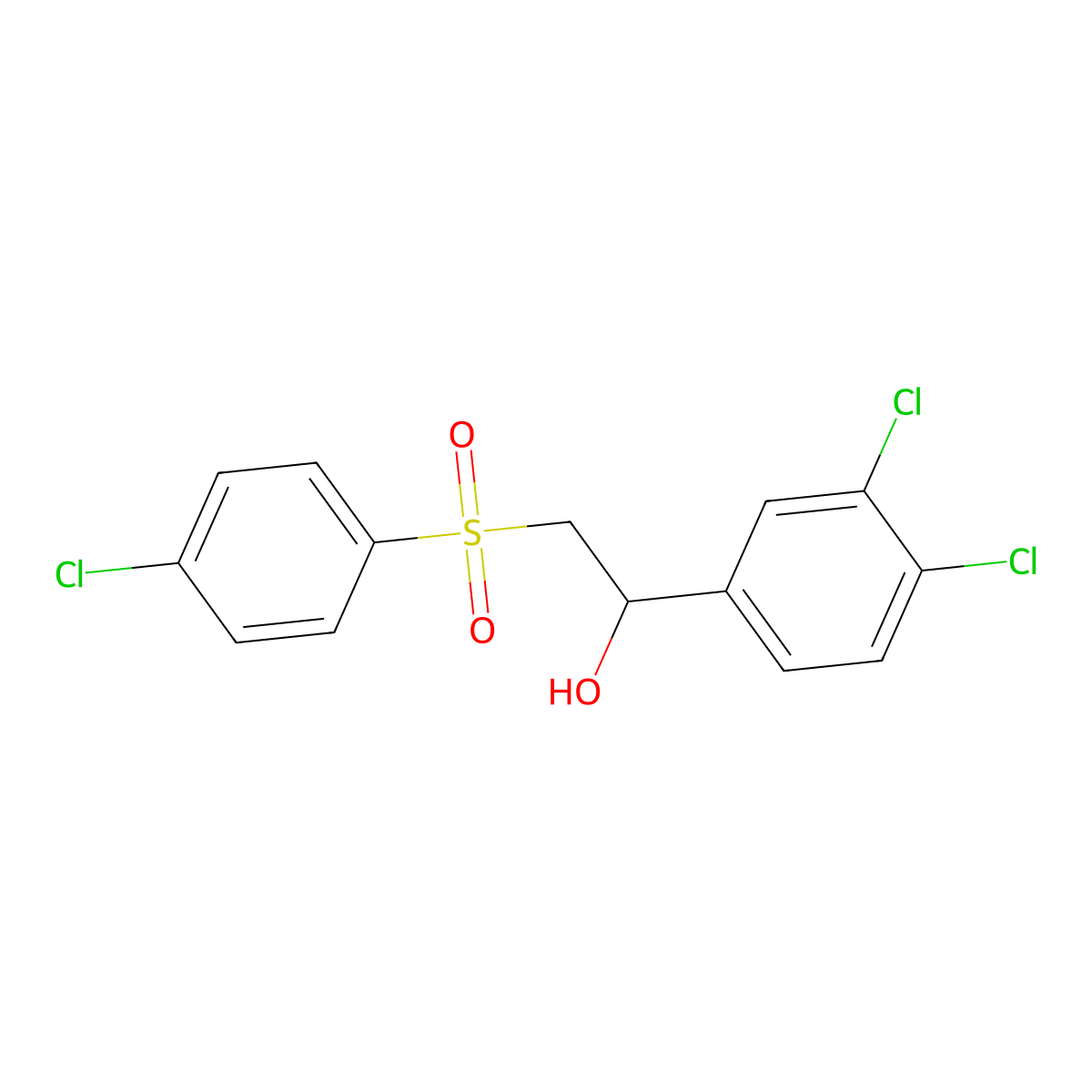 2-[(4-Chlorophenyl)sulfonyl]-1-(3,4-dichlorophenyl)-1-ethanol molecular structure, CAS 477859-19-1