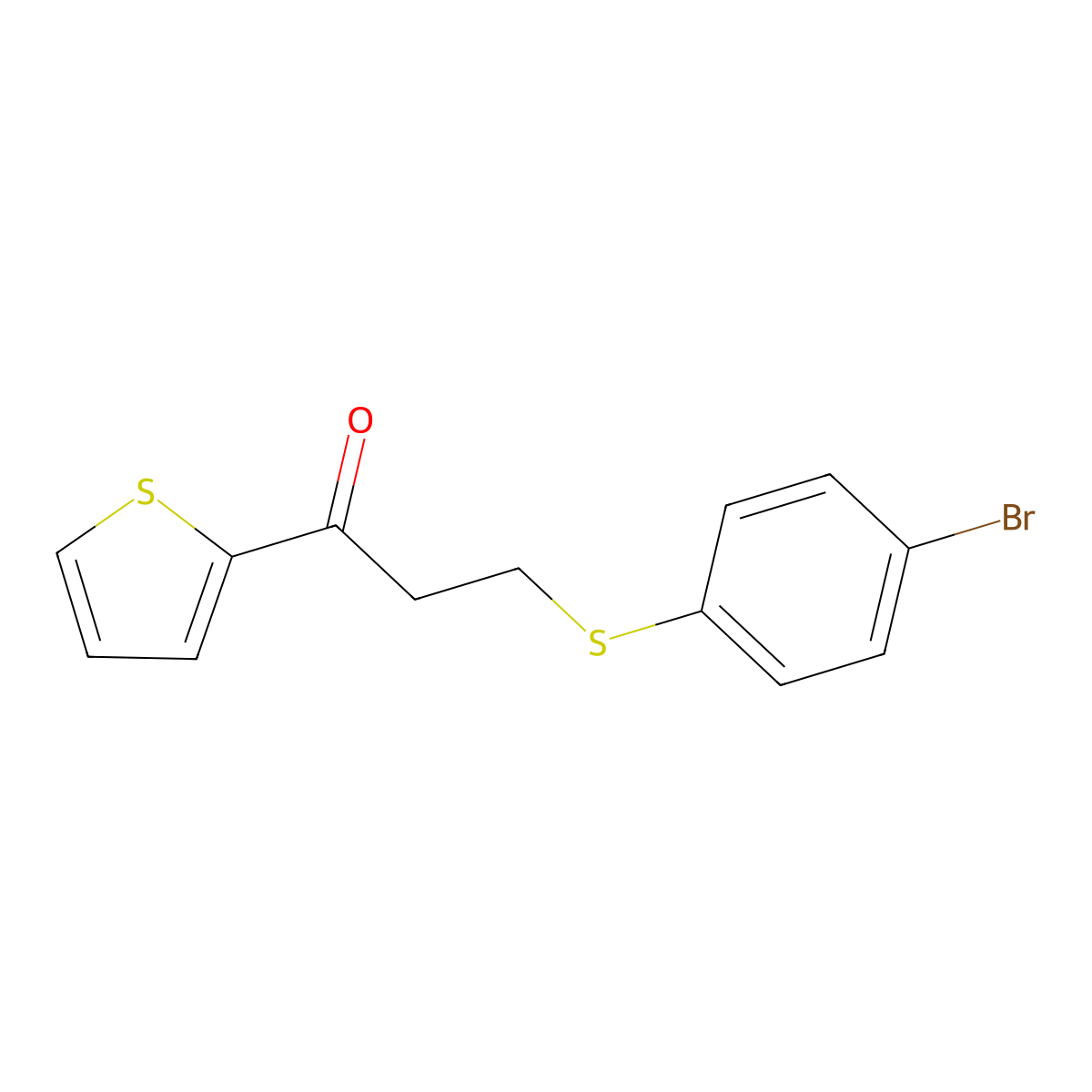 3-[(4-Bromophenyl)sulfanyl]-1-(2-thienyl)-1-propanone molecular structure, CAS 477859-21-5