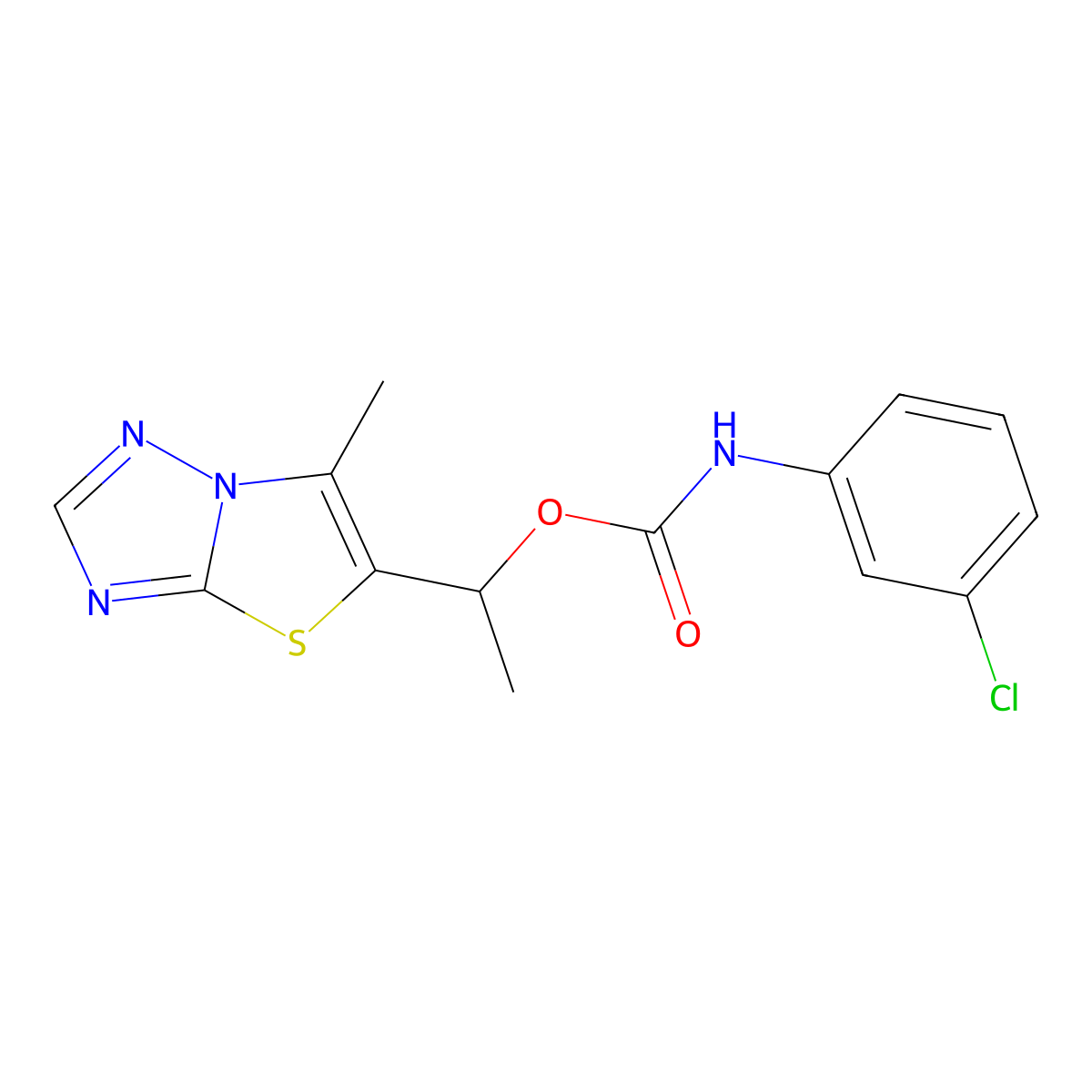 1-(6-methyl[1,3]thiazolo[3,2-b][1,2,4]triazol-5-yl)ethyl N-(3-chlorophenyl)carbamate molecular structure, CAS 477859-38-4