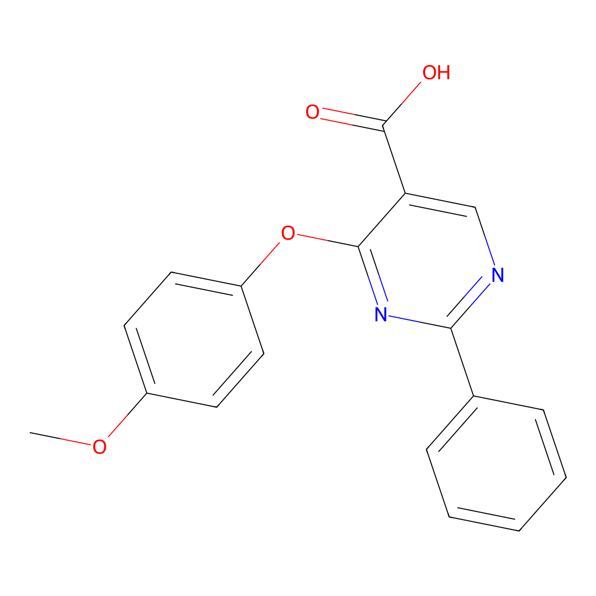 4-(4-Methoxyphenoxy)-2-phenylpyrimidine-5-carboxylic acid molecular structure, CAS 477859-45-3