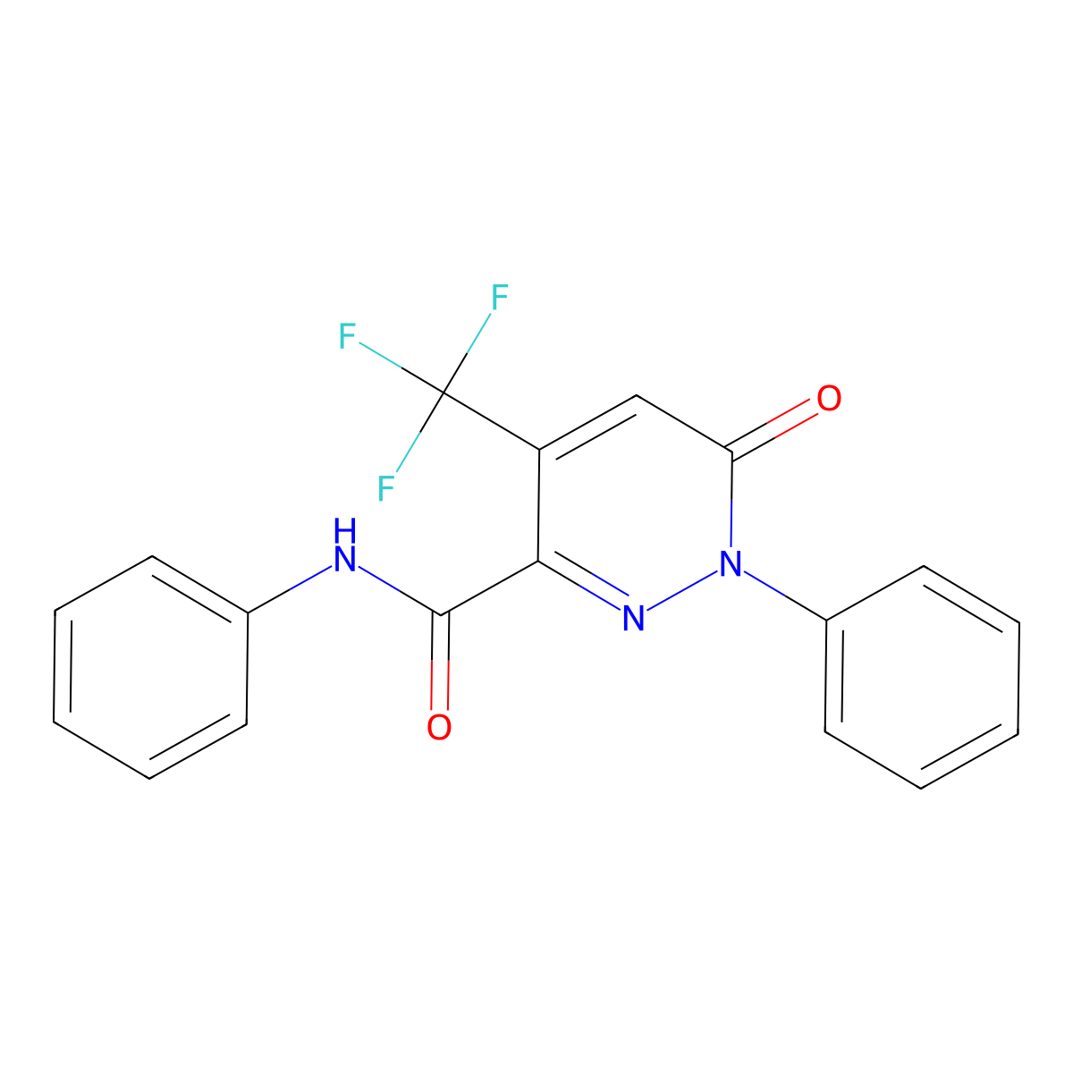 6-oxo-N,1-diphenyl-4-(trifluoromethyl)-1,6-dihydro-3-pyridazinecarboxamide molecular structure, CAS 477859-50-0