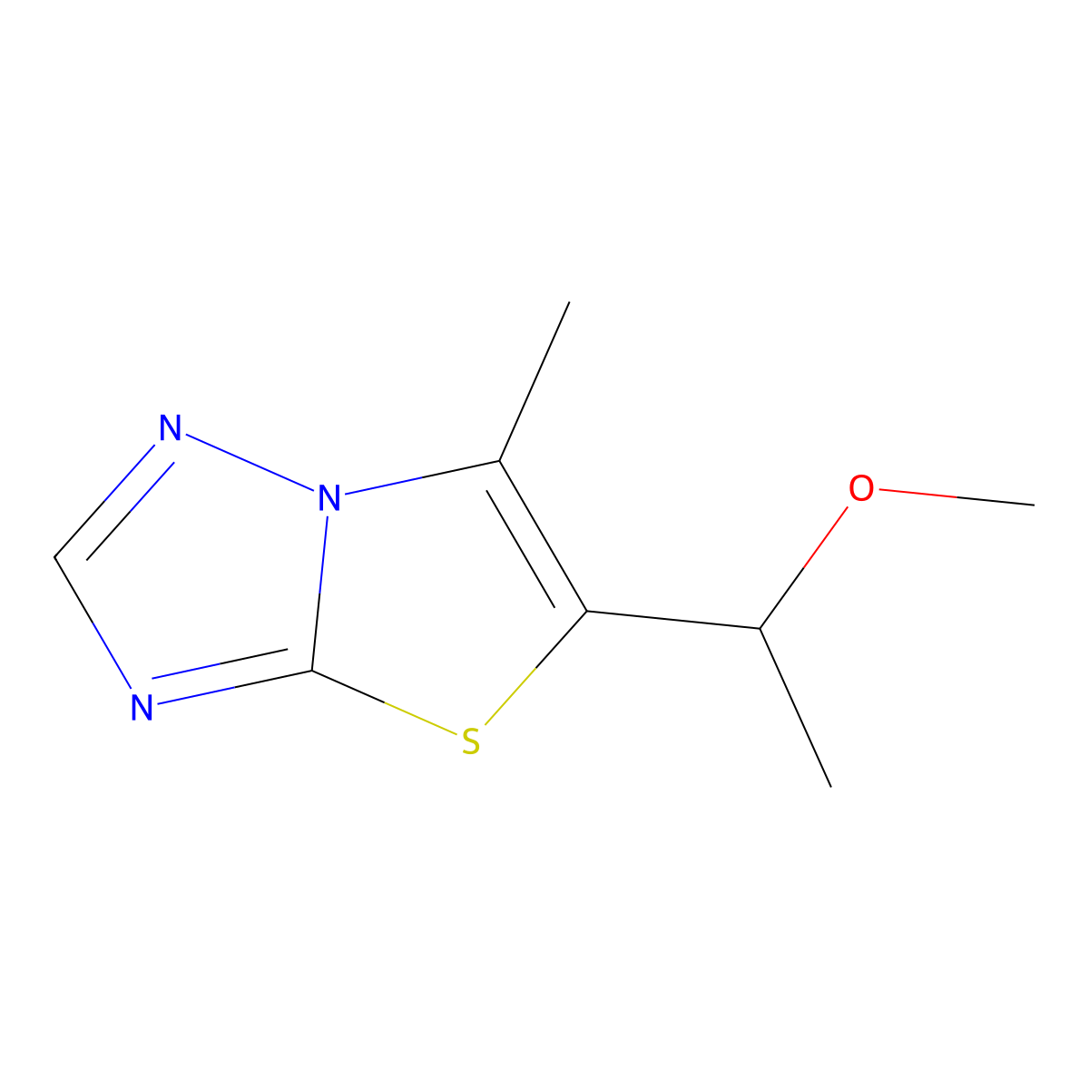 5-(1-Methoxyethyl)-6-methyl-[1,2,4]triazolo[3,2-b][1,3]thiazole molecular structure, CAS 477859-51-1