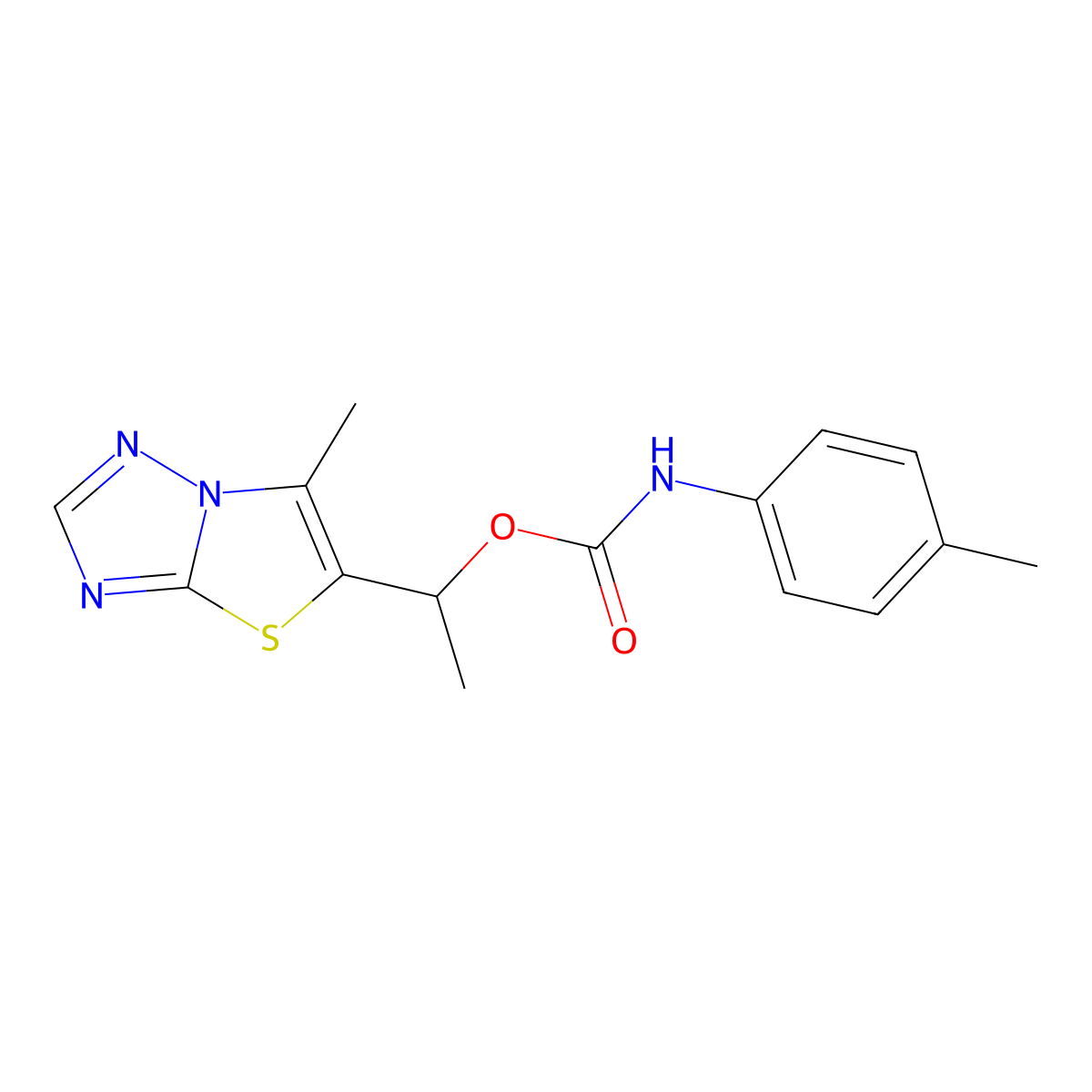 1-(6-methyl[1,3]thiazolo[3,2-b][1,2,4]triazol-5-yl)ethyl N-(4-methylphenyl)carbamate molecular structure, CAS 477859-60-2