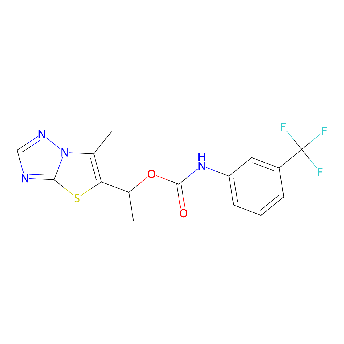 1-(6-methyl[1,3]thiazolo[3,2-b][1,2,4]triazol-5-yl)ethyl N-[3-(trifluoromethyl)phenyl]carbamate molecular structure, CAS 477859-61-3