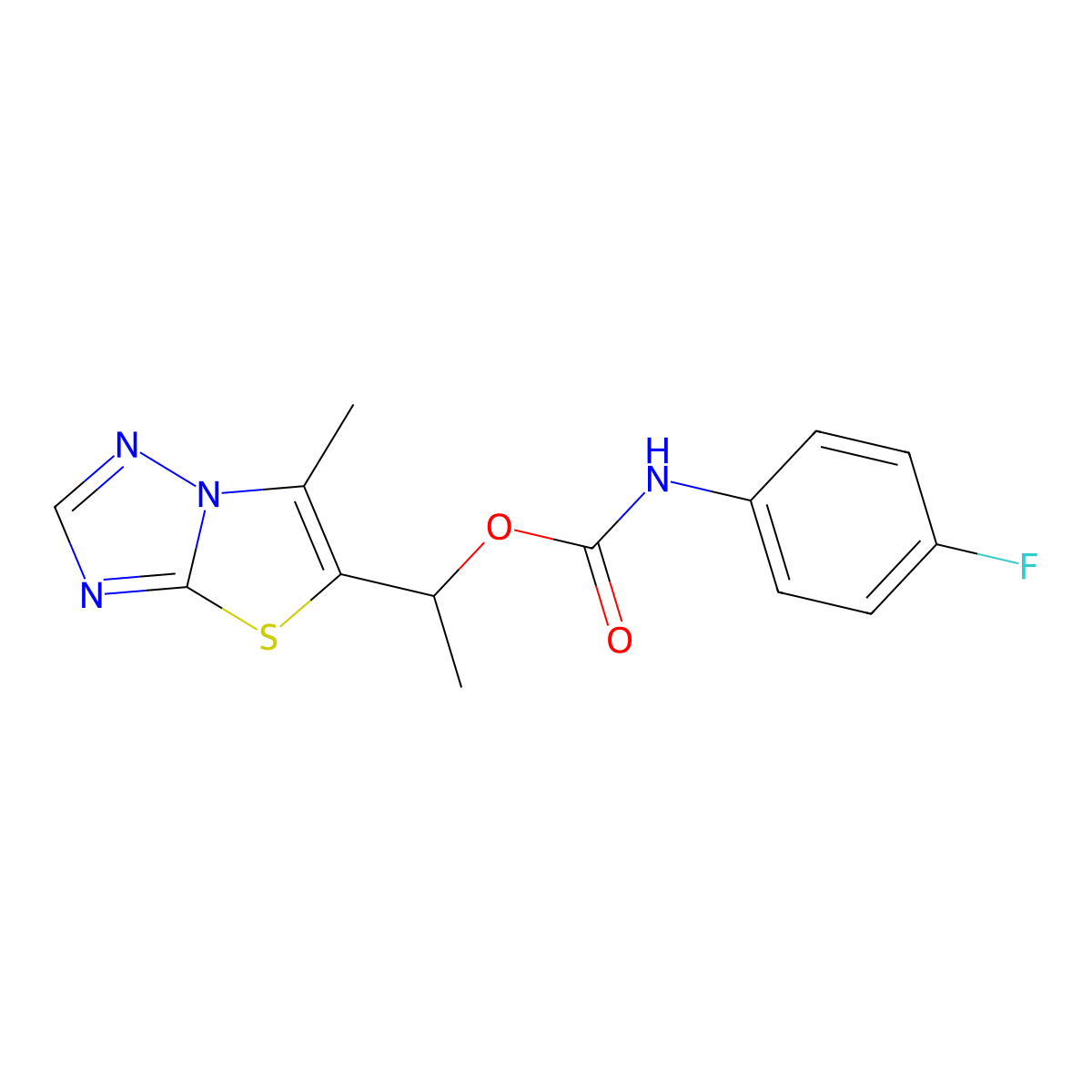 1-(6-methyl[1,3]thiazolo[3,2-b][1,2,4]triazol-5-yl)ethyl N-(4-fluorophenyl)carbamate molecular structure, CAS 477859-62-4