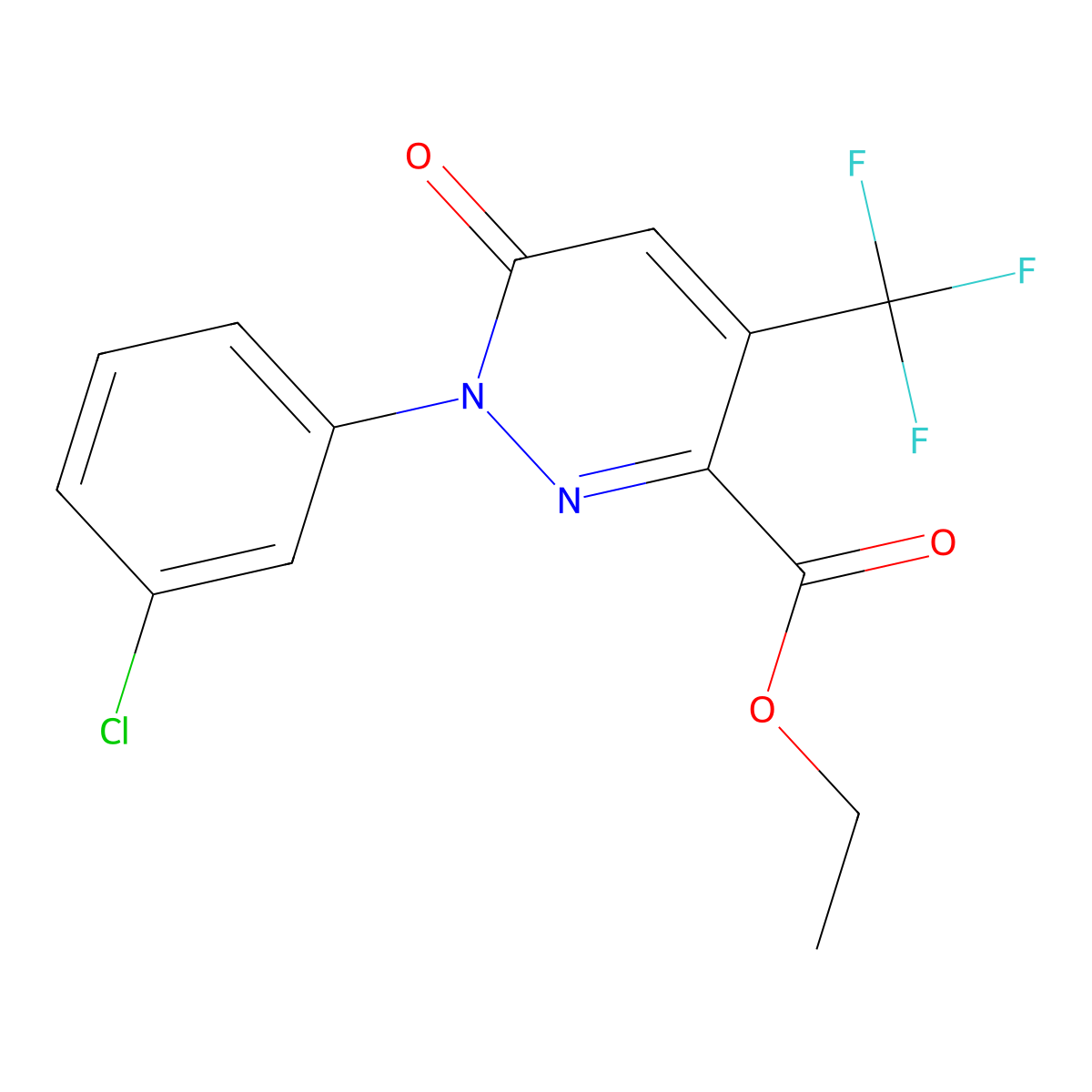 Ethyl 1-(3-chlorophenyl)-6-oxo-4-(trifluoromethyl)pyridazine-3-carboxylate molecular structure, CAS 477859-63-5