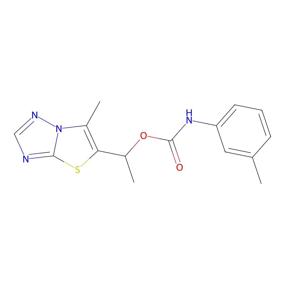 1-(6-methyl[1,3]thiazolo[3,2-b][1,2,4]triazol-5-yl)ethyl N-(3-methylphenyl)carbamate molecular structure, CAS 477859-64-6