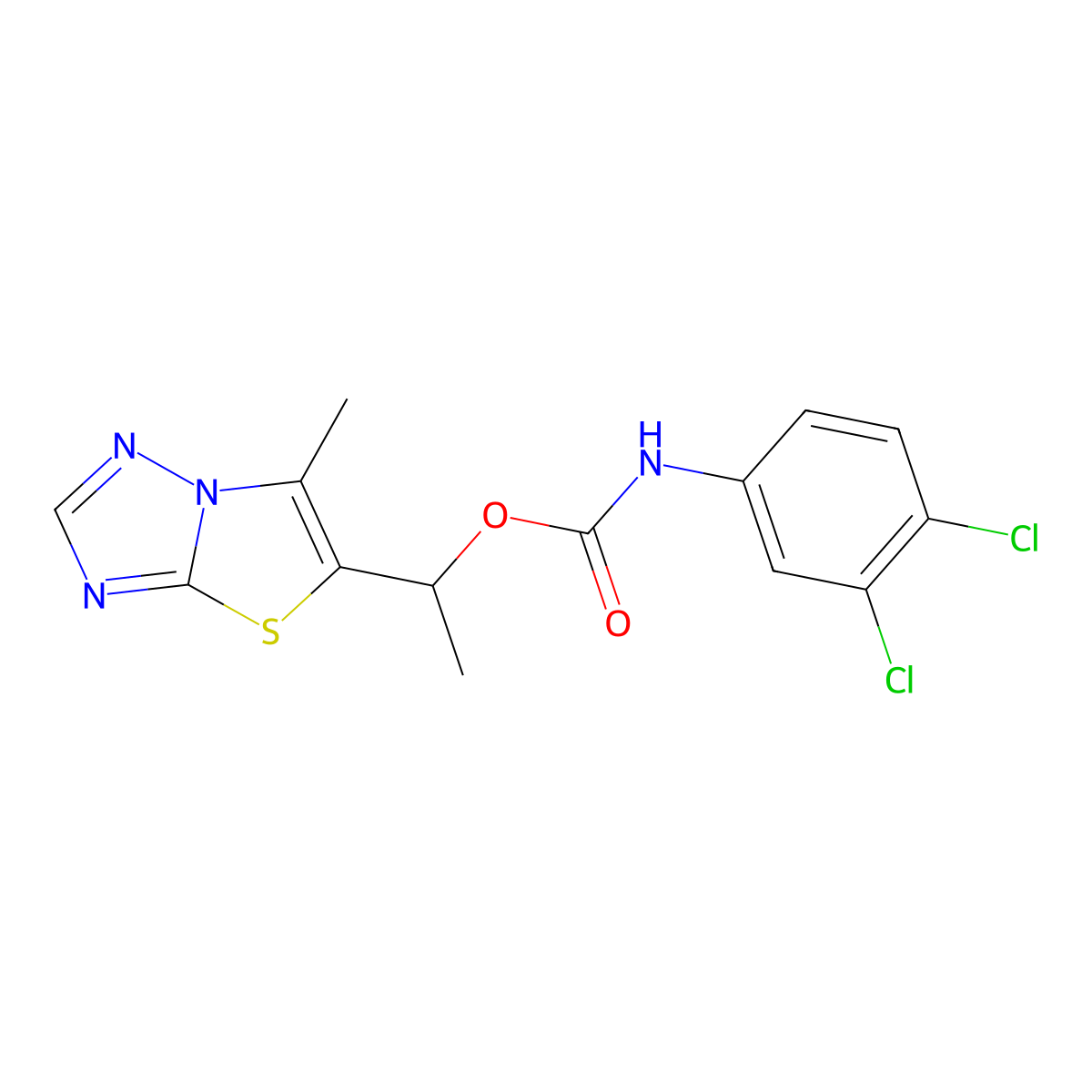 1-(6-methyl[1,3]thiazolo[3,2-b][1,2,4]triazol-5-yl)ethyl N-(3,4-dichlorophenyl)carbamate molecular structure, CAS 477859-65-7