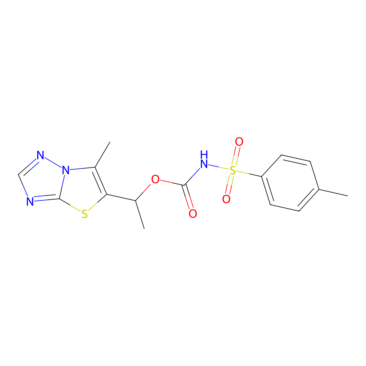 1-(6-methyl[1,3]thiazolo[3,2-b][1,2,4]triazol-5-yl)ethyl N-[(4-methylphenyl)sulfonyl]carbamate molecular structure, CAS 477859-66-8