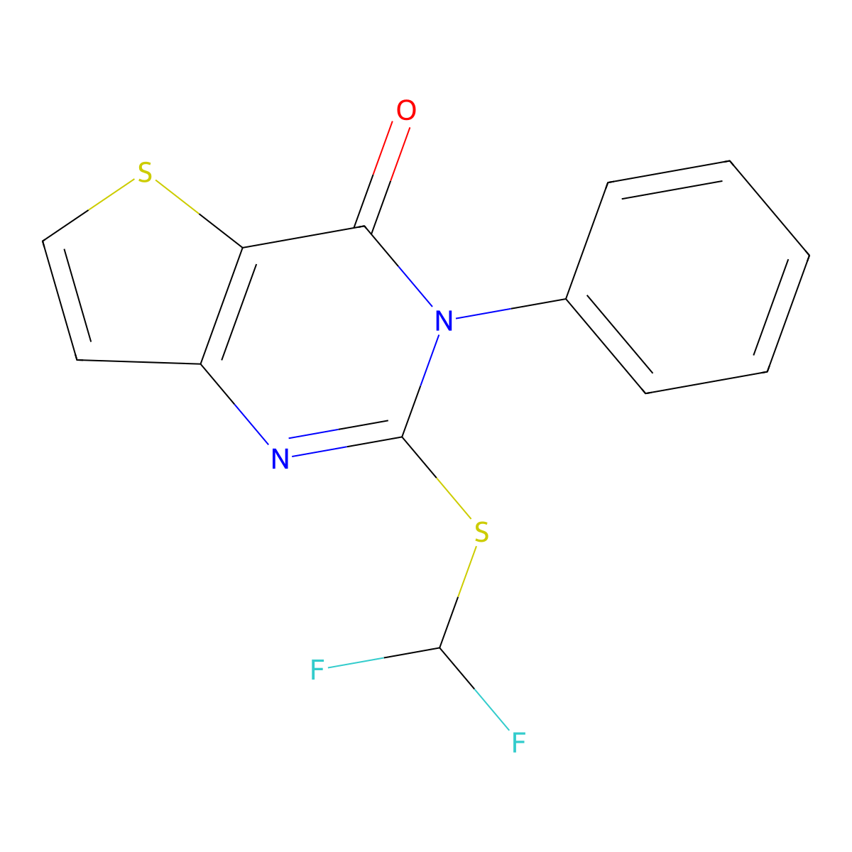 2-[(difluoromethyl)sulfanyl]-3-phenylthieno[3,2-d]pyrimidin-4(3H)-one molecular structure, CAS 477859-73-7