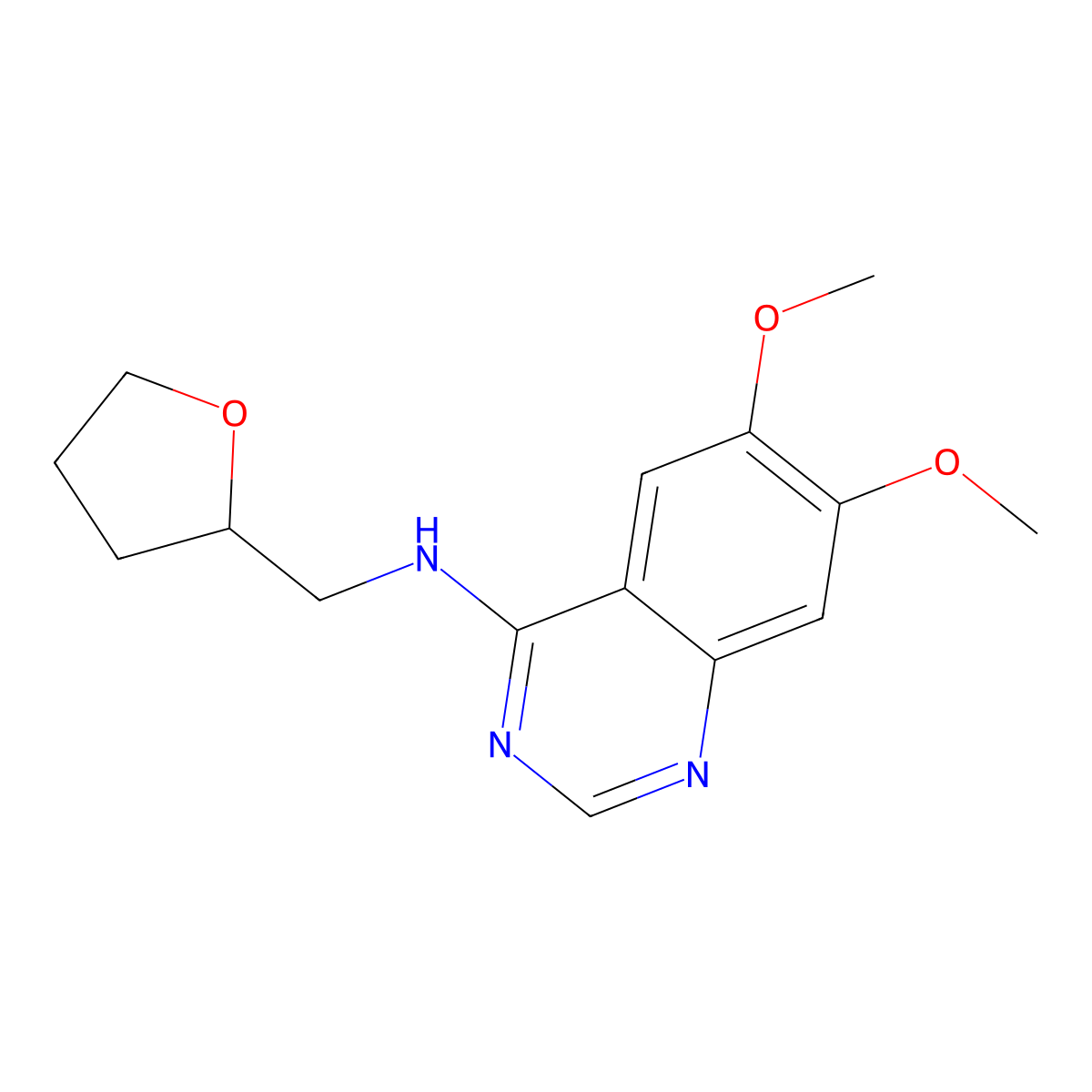 6,7-dimethoxy-N-(tetrahydrofuran-2-ylmethyl)quinazolin-4-amine molecular structure, CAS 477859-91-9