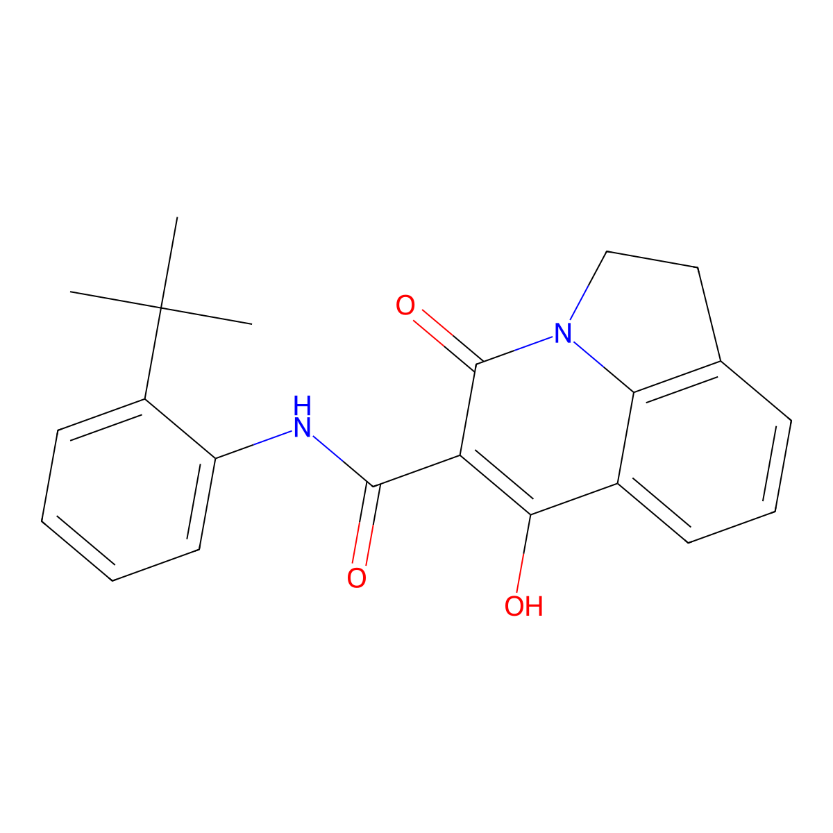N-[2-(tert-butyl)phenyl]-6-hydroxy-4-oxo-1,2-dihydro-4H-pyrrolo[3,2,1-ij]quinoline-5-carboxamide molecular structure, CAS 477859-92-0