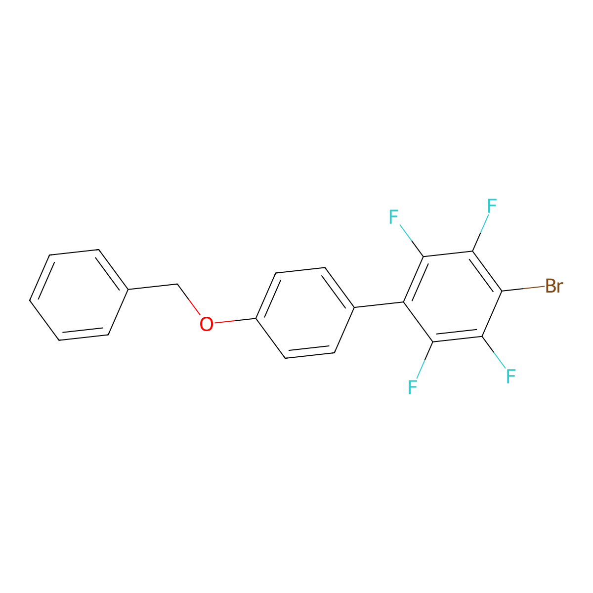 1-Bromo-2,3,5,6-tetrafluoro-4-(4-phenylmethoxyphenyl)benzene molecular structure, CAS 477860-03-0