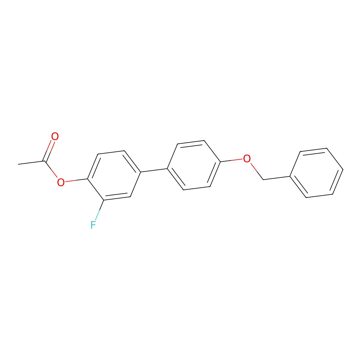 4'-(Benzyloxy)-3-fluoro[1,1'-biphenyl]-4-yl acetate molecular structure, CAS 477860-05-2