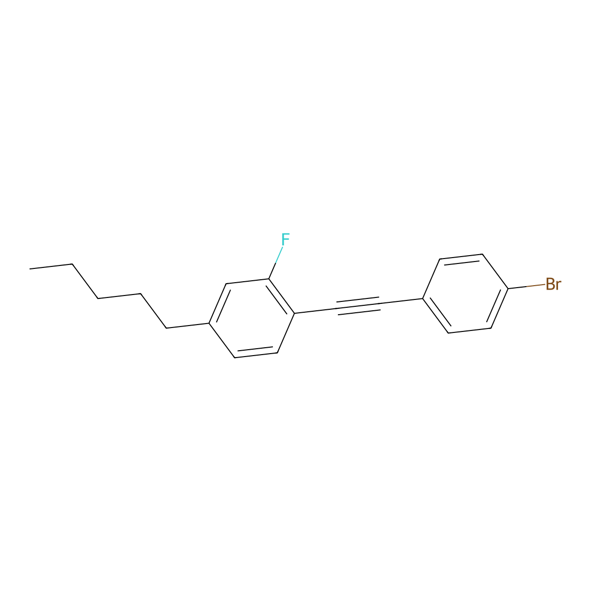 1-[2-(4-Bromophenyl)ethynyl]-2-fluoro-4-pentylbenzene molecular structure, CAS 477860-08-5