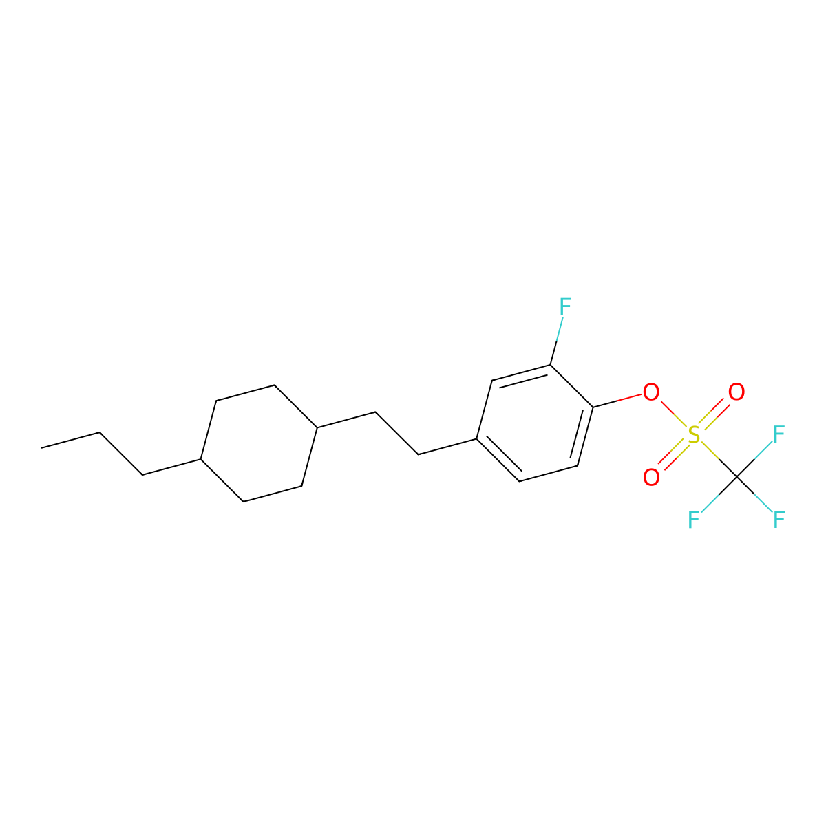 2-Fluoro-4-[2-(4-propylcyclohexyl)ethyl]phenyl trifluoromethanesulfonate molecular structure, CAS 477860-09-6