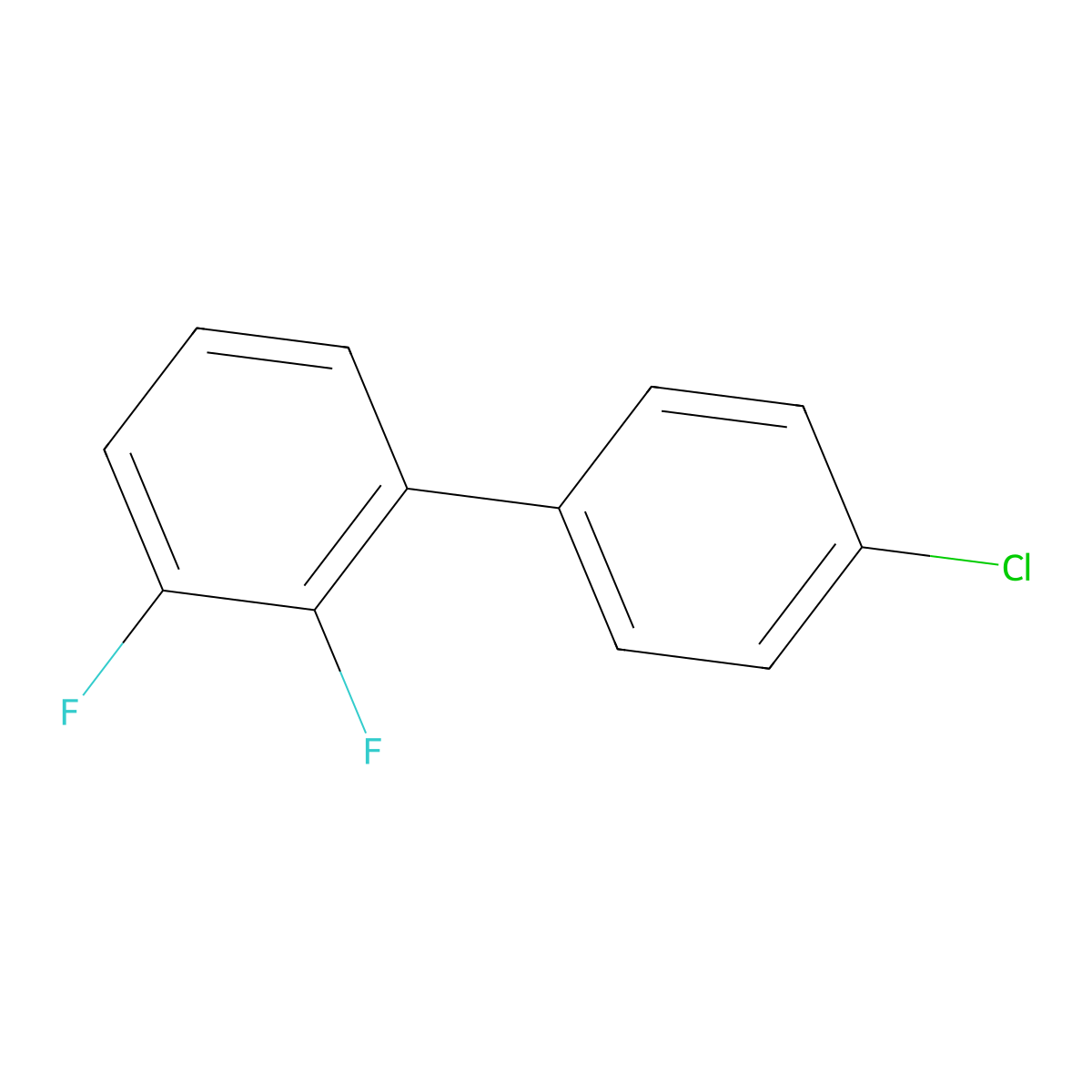 1-(4-Chlorophenyl)-2,3-difluorobenzene molecular structure, CAS 477860-10-9