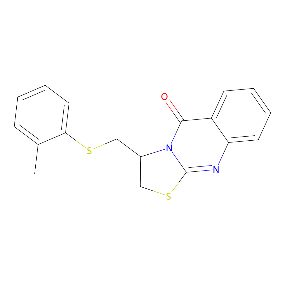 3-{[(2-methylphenyl)sulfanyl]methyl}-2,3-dihydro-5H-[1,3]thiazolo[2,3-b]quinazolin-5-one molecular structure, CAS 477860-16-5