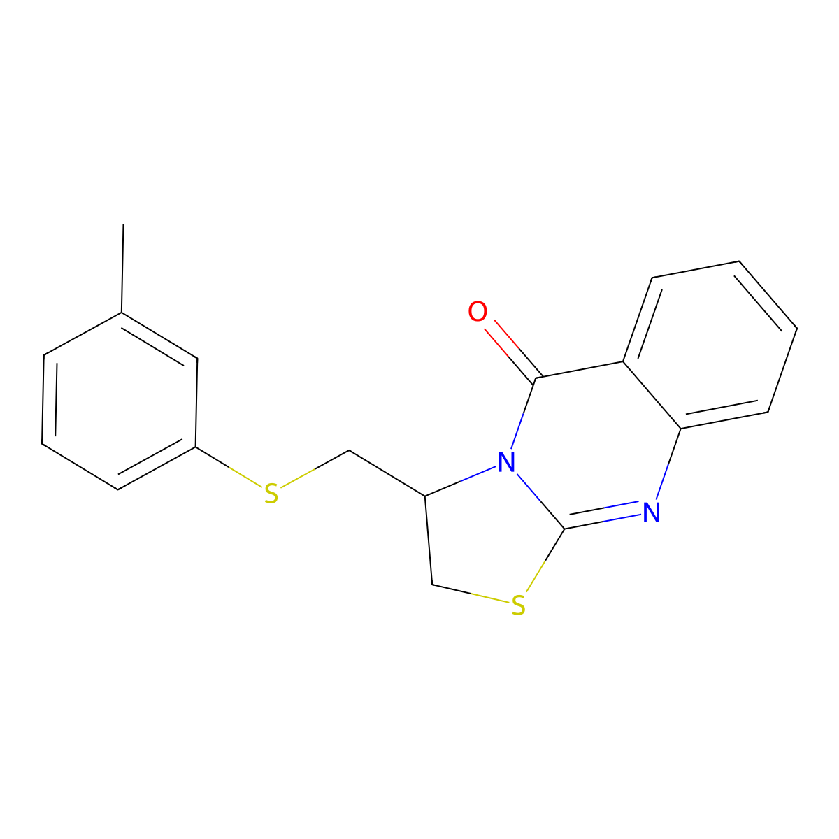 3-{[(3-methylphenyl)sulfanyl]methyl}-2,3-dihydro-5H-[1,3]thiazolo[2,3-b]quinazolin-5-one molecular structure, CAS 477860-17-6