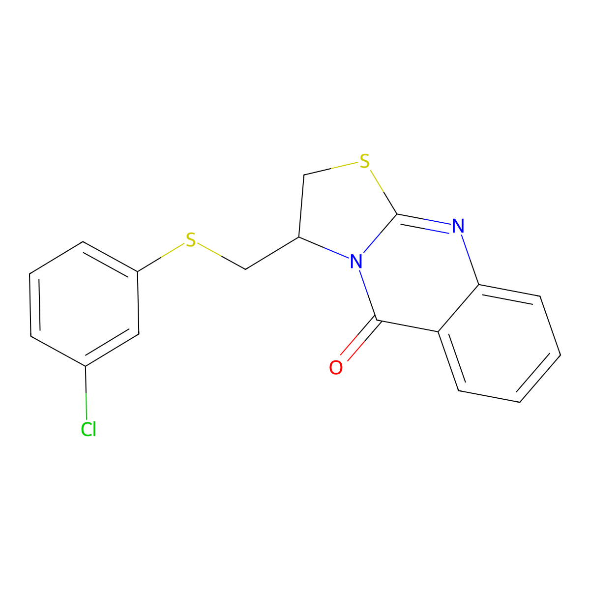 3-{[(3-chlorophenyl)sulfanyl]methyl}-2,3-dihydro-5H-[1,3]thiazolo[2,3-b]quinazolin-5-one molecular structure, CAS 477860-20-1