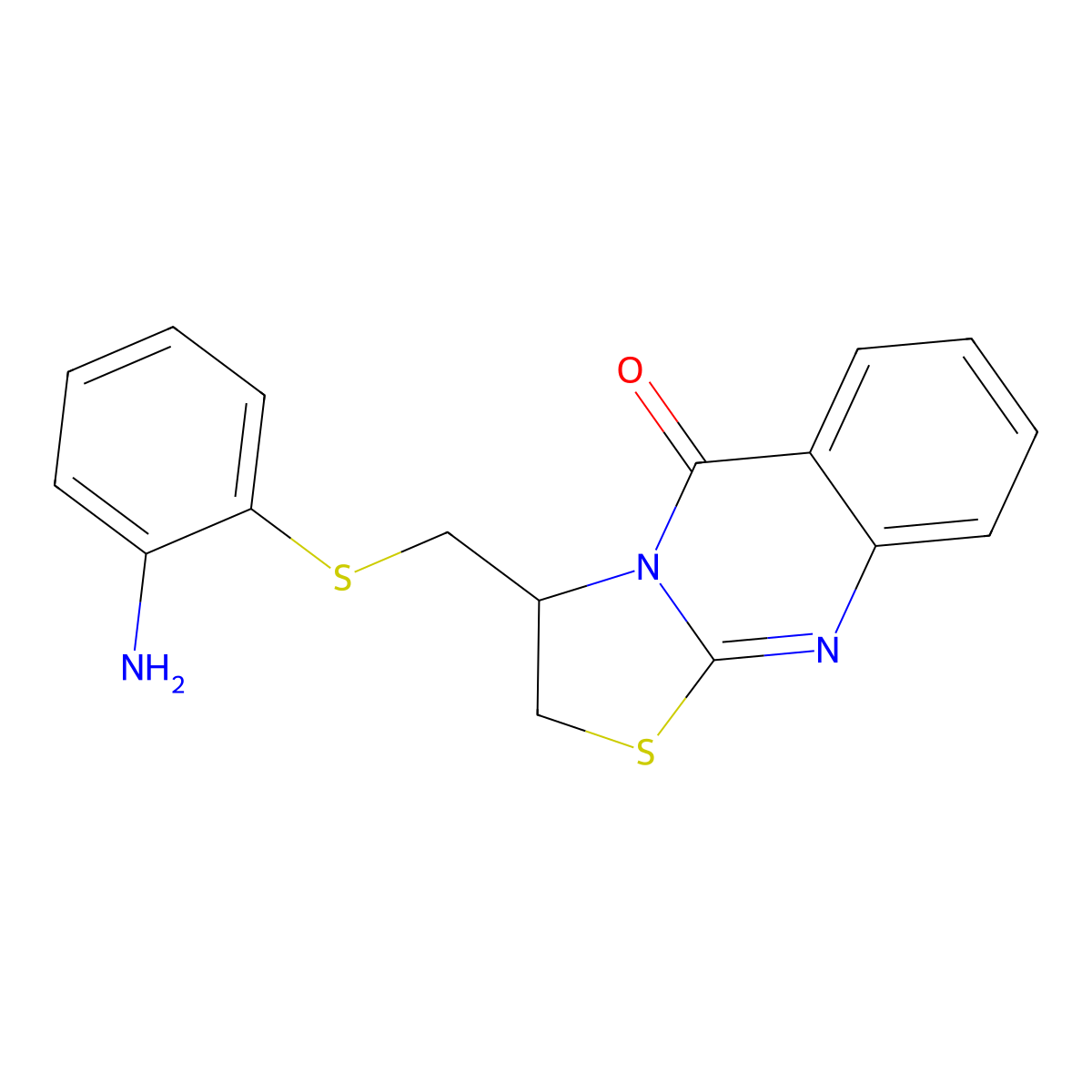 3-{[(2-aminophenyl)sulfanyl]methyl}-2,3-dihydro-5H-[1,3]thiazolo[2,3-b]quinazolin-5-one molecular structure, CAS 477860-22-3
