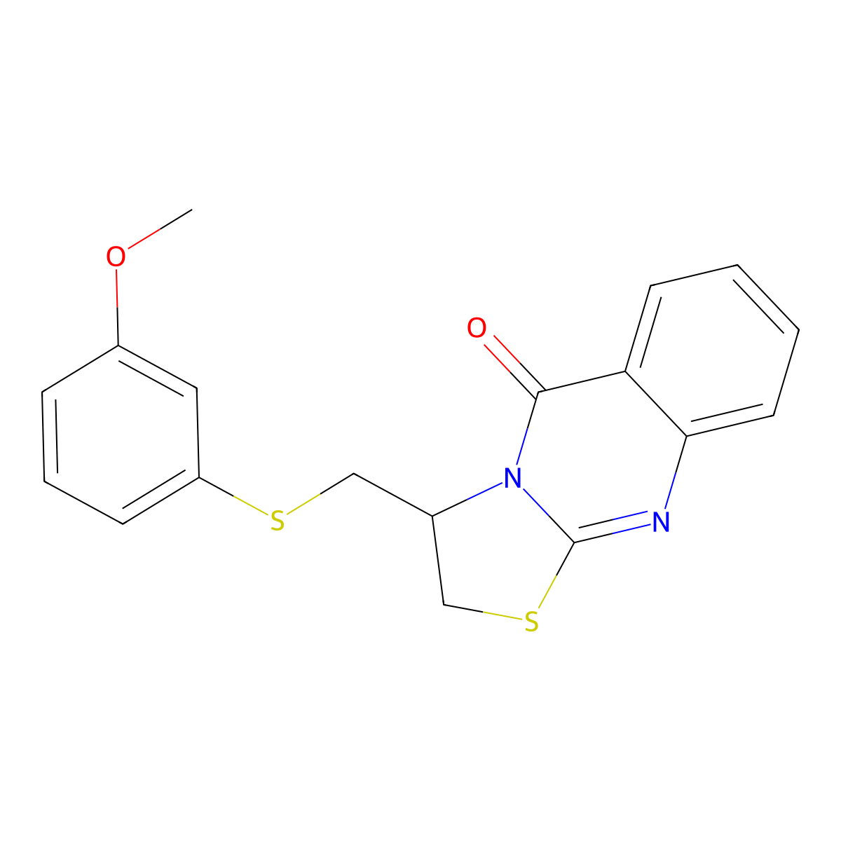 3-{[(3-methoxyphenyl)sulfanyl]methyl}-2,3-dihydro-5H-[1,3]thiazolo[2,3-b]quinazolin-5-one molecular structure, CAS 477860-25-6