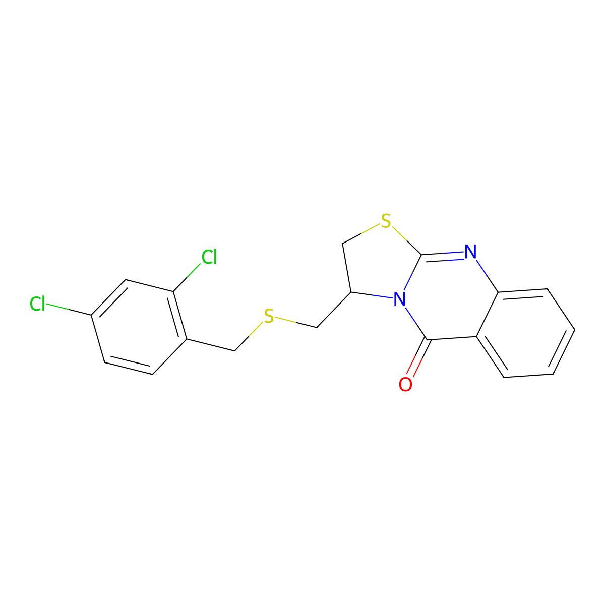 3-{[(2,4-dichlorobenzyl)sulfanyl]methyl}-2,3-dihydro-5H-[1,3]thiazolo[2,3-b]quinazolin-5-one molecular structure, CAS 477860-26-7