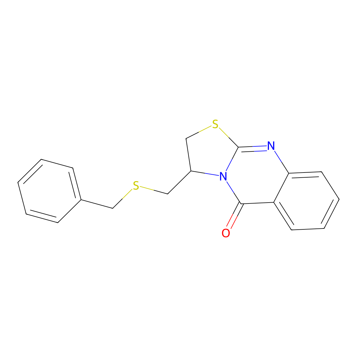 3-[(benzylsulfanyl)methyl]-2,3-dihydro-5H-[1,3]thiazolo[2,3-b]quinazolin-5-one molecular structure, CAS 477860-27-8