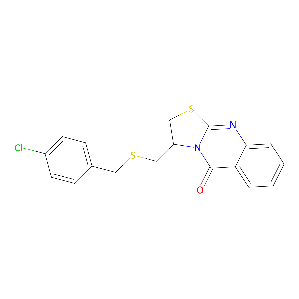 3-{[(4-chlorobenzyl)sulfanyl]methyl}-2,3-dihydro-5H-[1,3]thiazolo[2,3-b]quinazolin-5-one molecular structure, CAS 477860-28-9