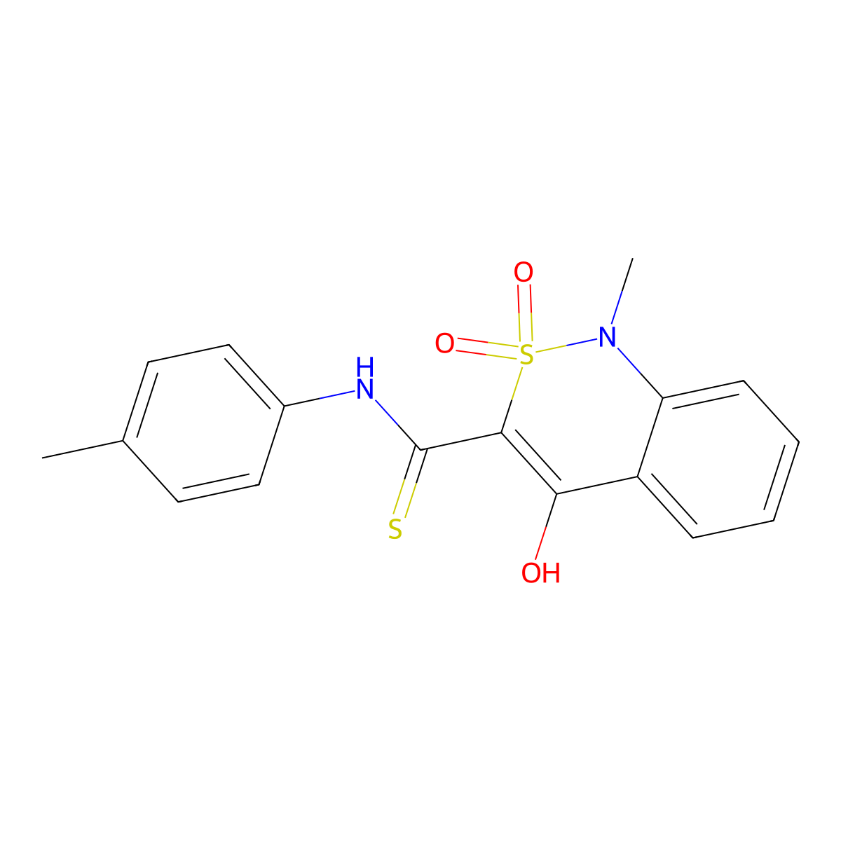 4-hydroxy-1-methyl-N-(4-methylphenyl)-2,2-dioxo-1,2-dihydro-2lambda~6~,1-benzothiazine-3-carbothioamide molecular structure, CAS 477860-32-5