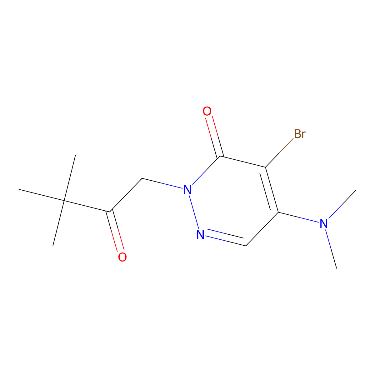 4-bromo-5-(dimethylamino)-2-(3,3-dimethyl-2-oxobutyl)-3(2H)-pyridazinone molecular structure, CAS 477860-37-0