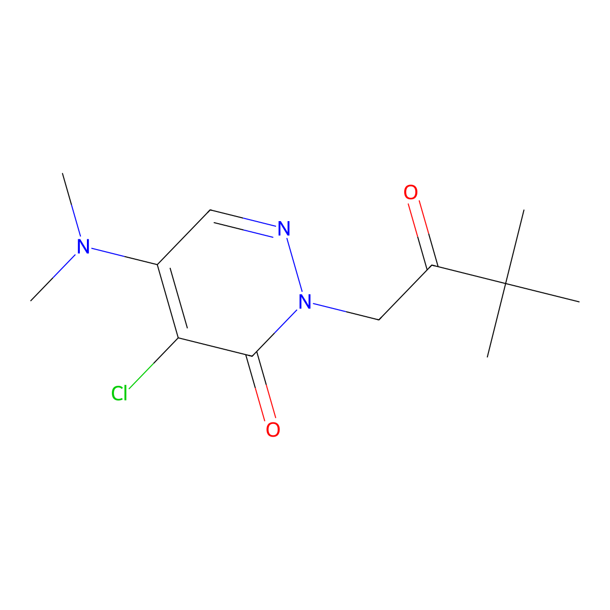 4-chloro-5-(dimethylamino)-2-(3,3-dimethyl-2-oxobutyl)-3(2H)-pyridazinone molecular structure, CAS 477860-38-1