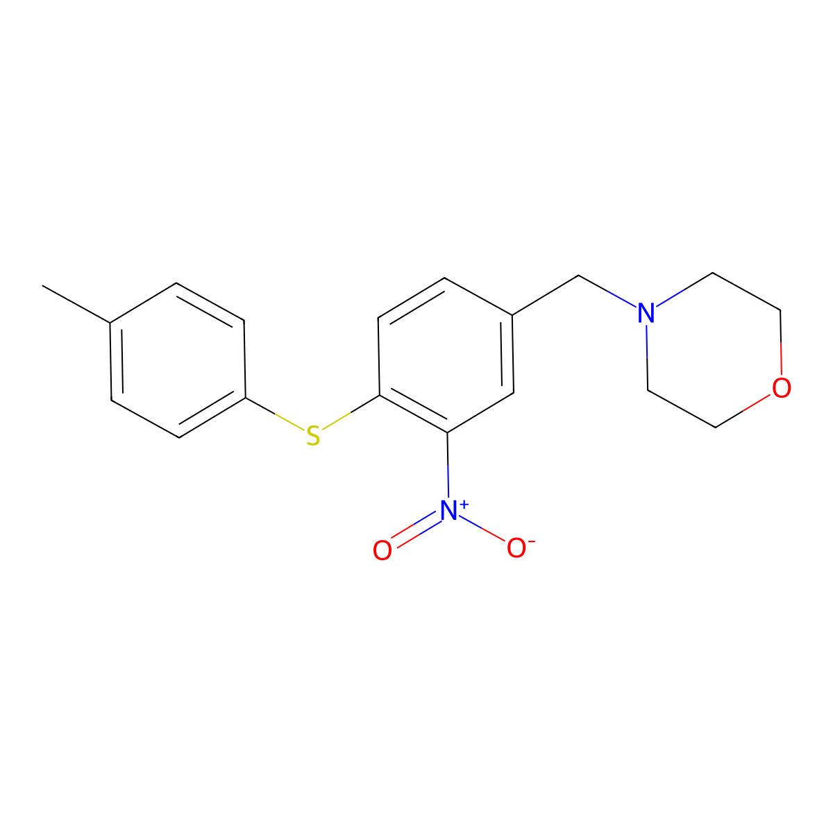 4-{4-[(4-Methylphenyl)sulfanyl]-3-nitrobenzyl}morpholine molecular structure, CAS 477860-51-8