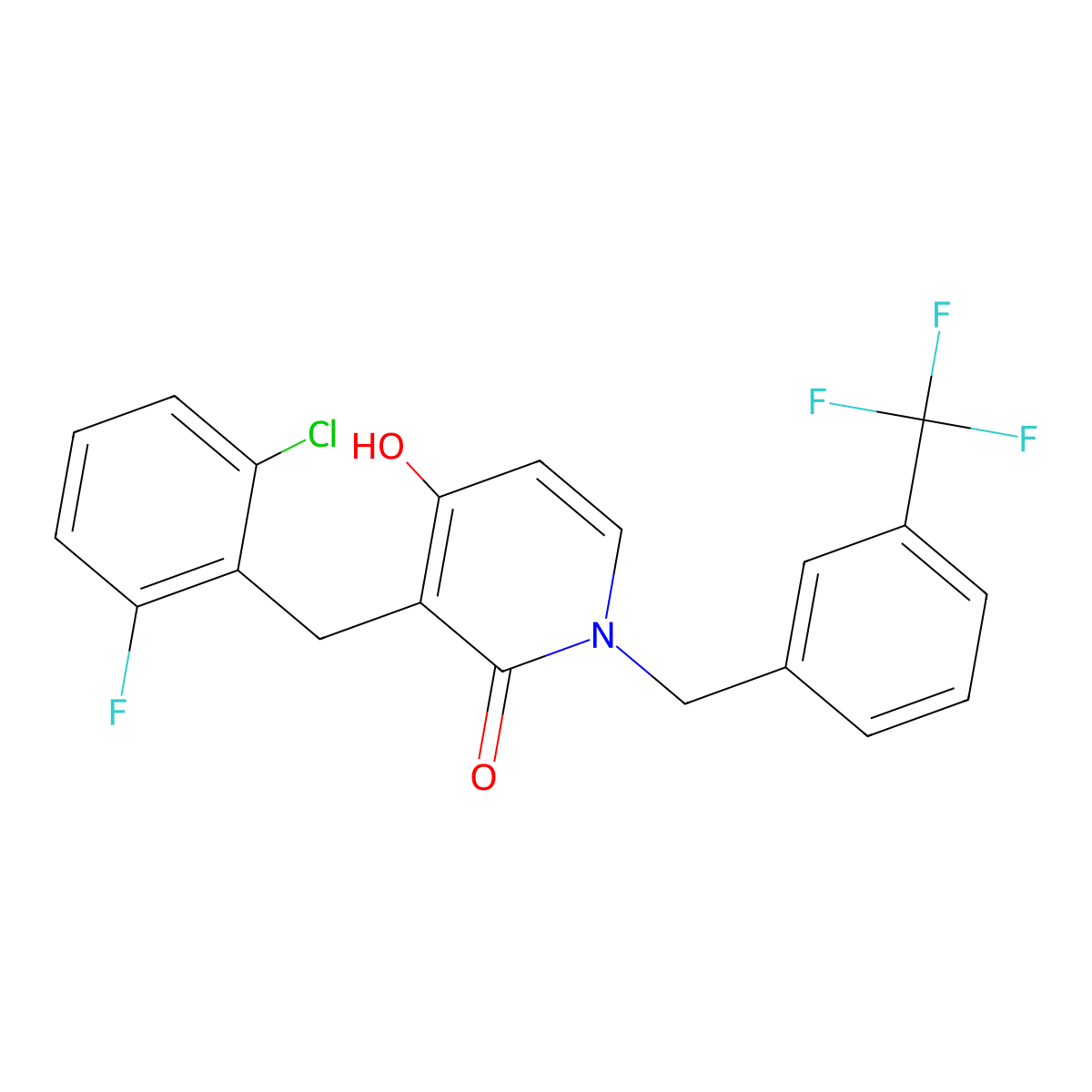 3-(2-chloro-6-fluorobenzyl)-4-hydroxy-1-[3-(trifluoromethyl)benzyl]-2(1H)-pyridinone molecular structure, CAS 477860-63-2